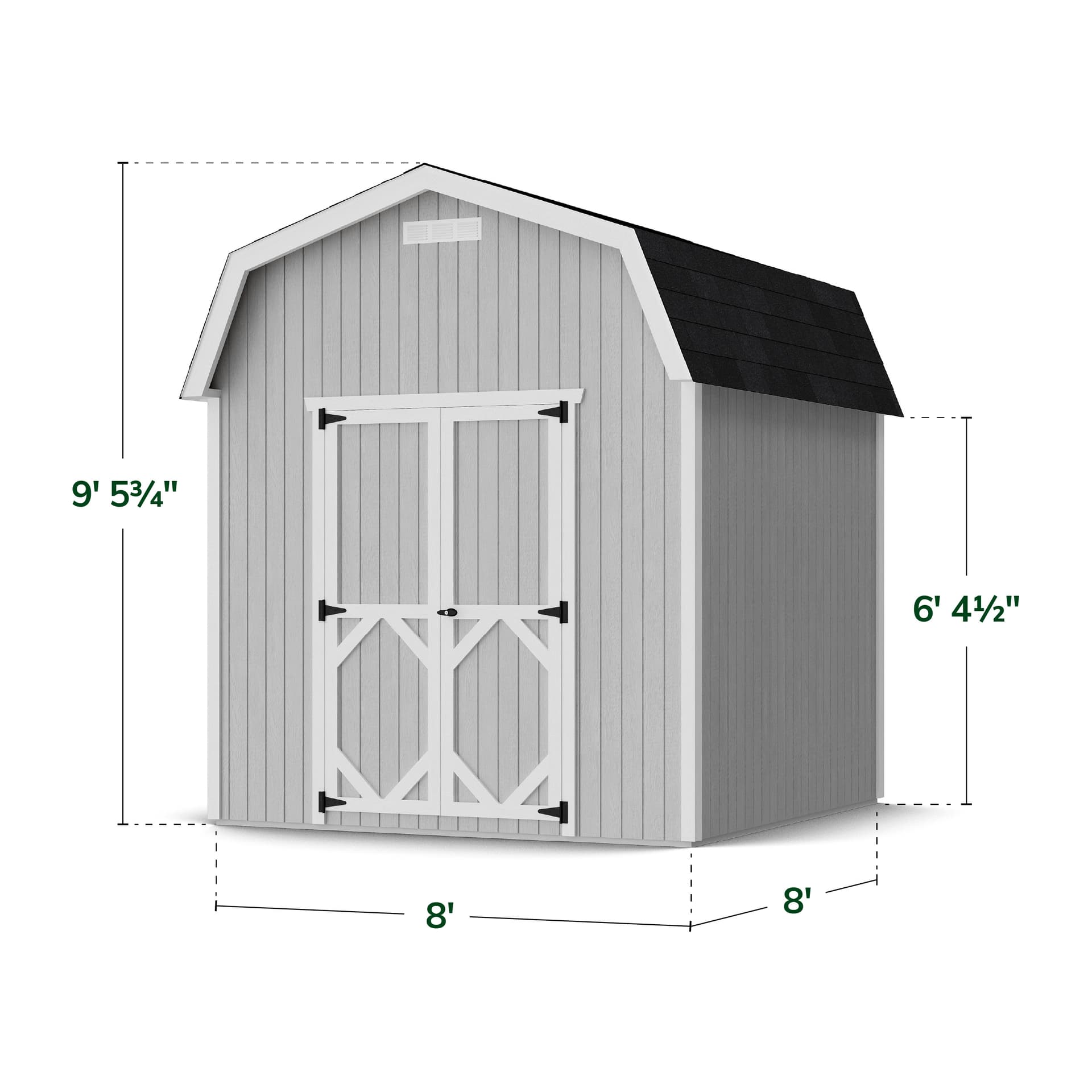Classic Gambrel 6' Barn Shed dimensions