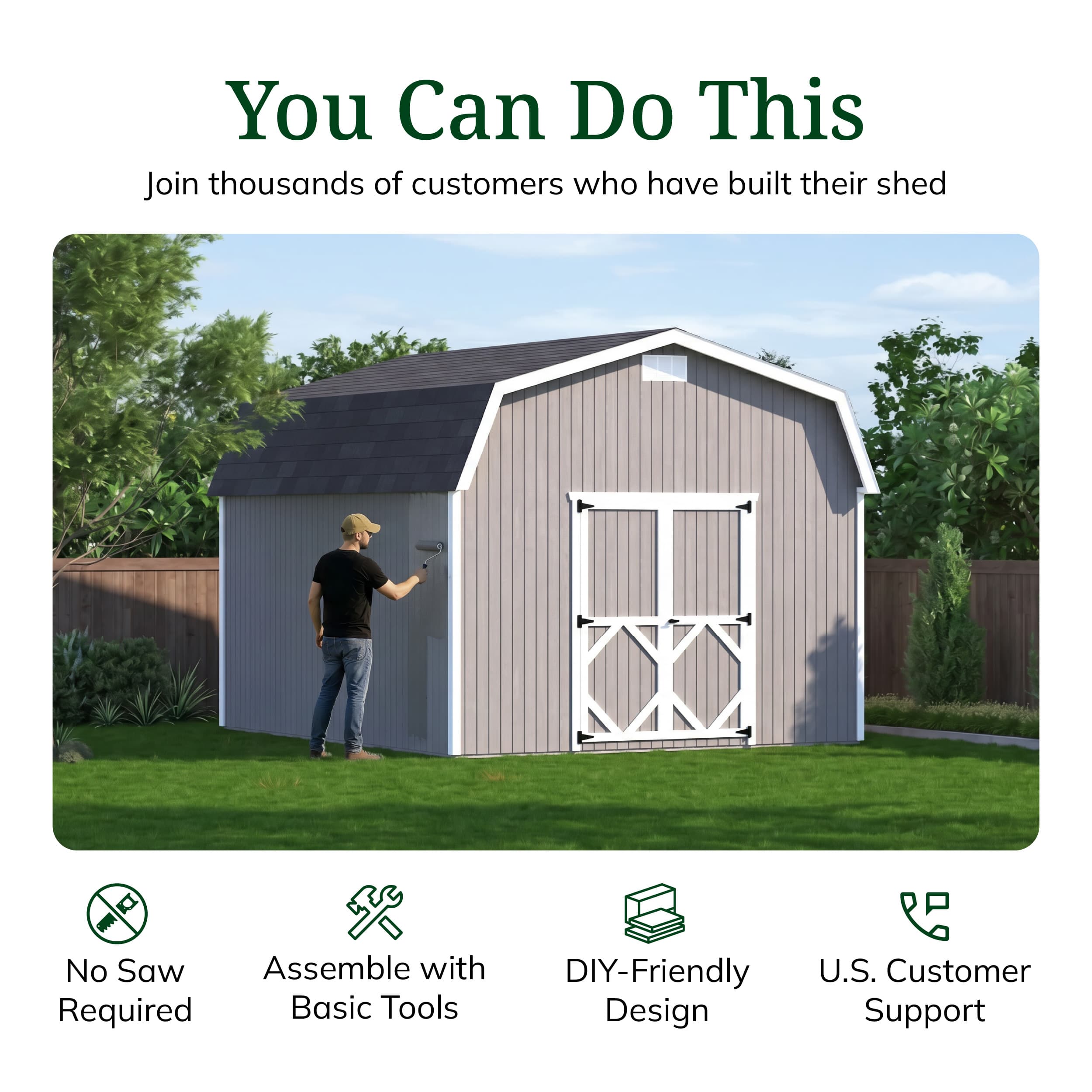 Classic Gambrel 6' Barn Shed