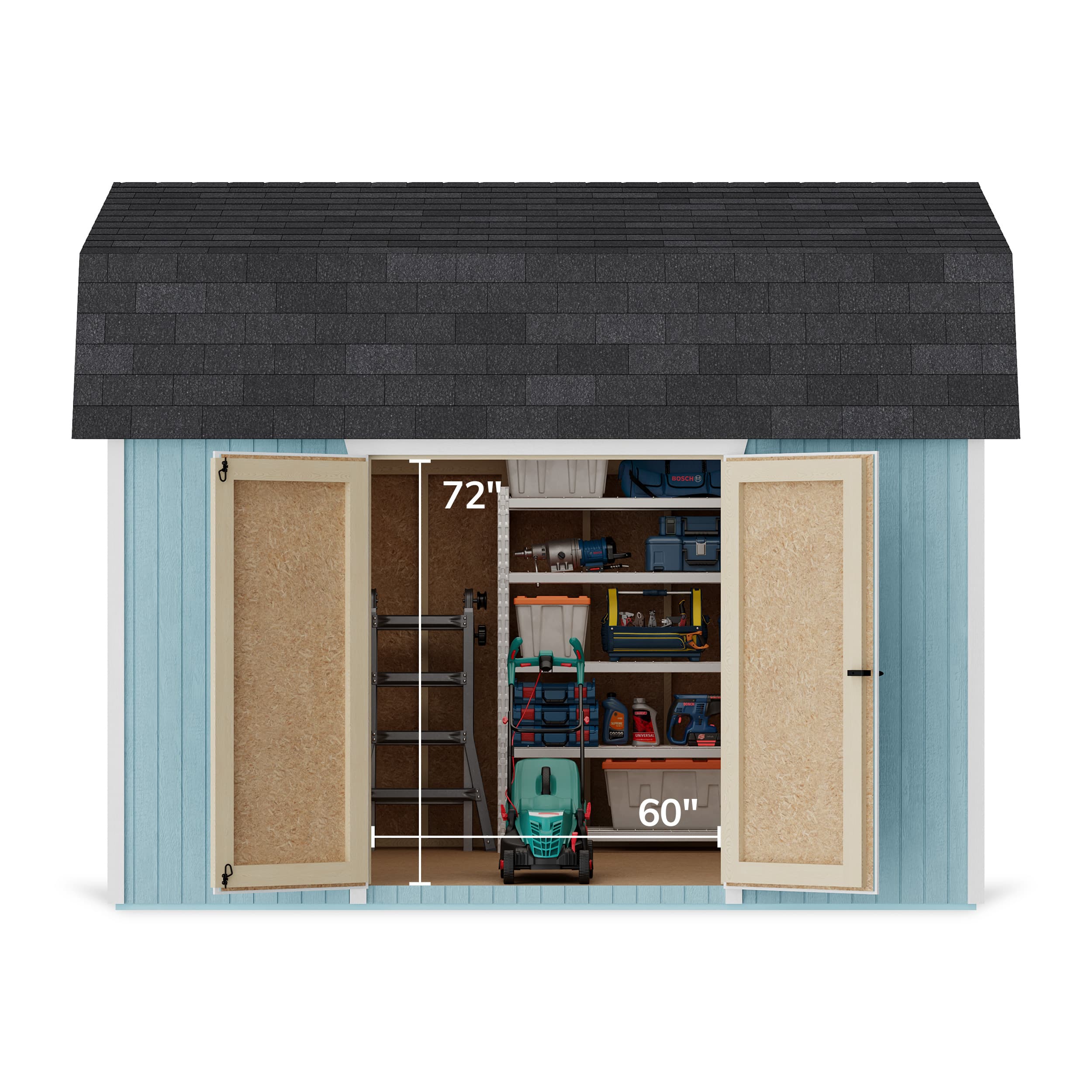 Classic Gambrel 6' Barn Shed with Side Entry