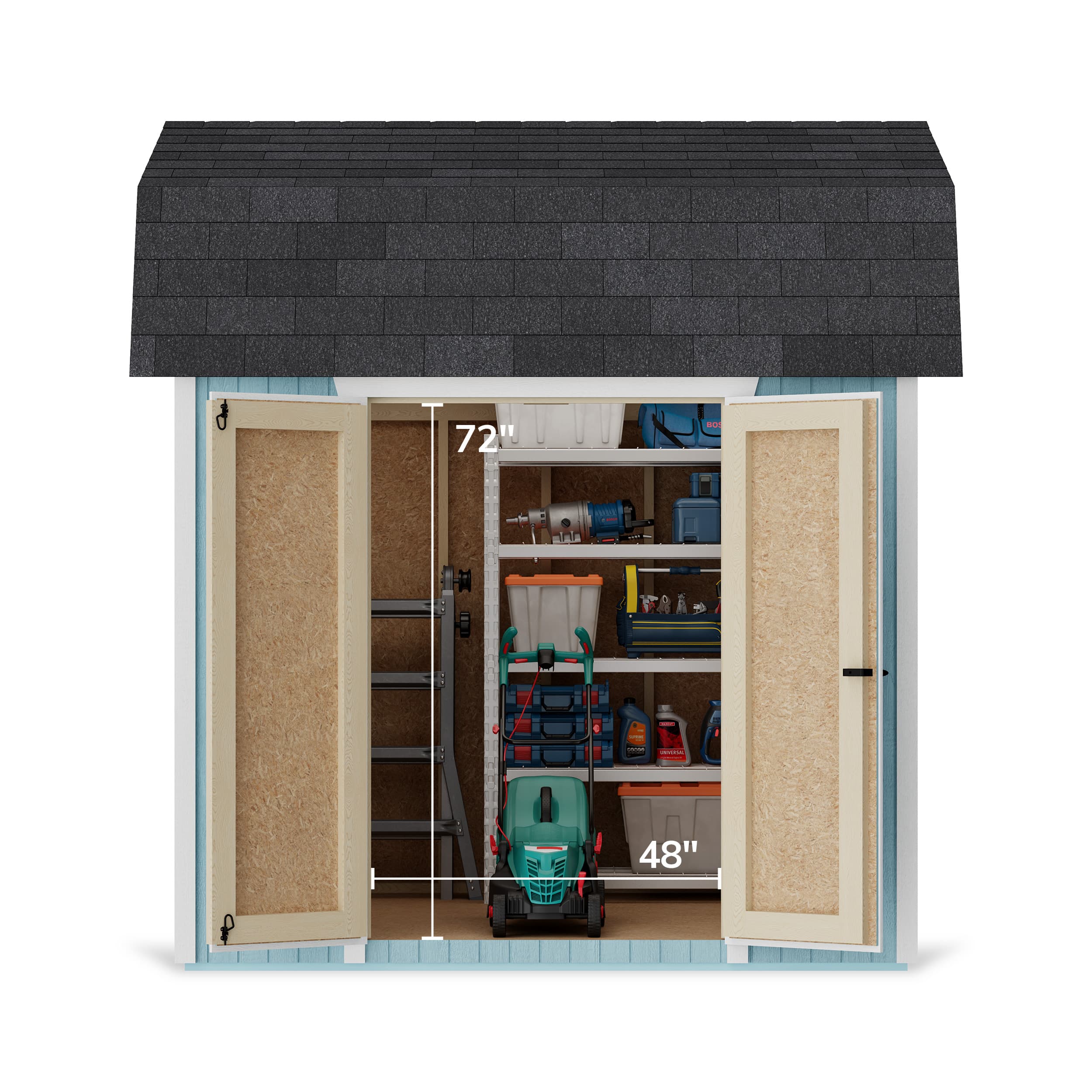 Classic Gambrel 6' Barn Shed with Side Entry