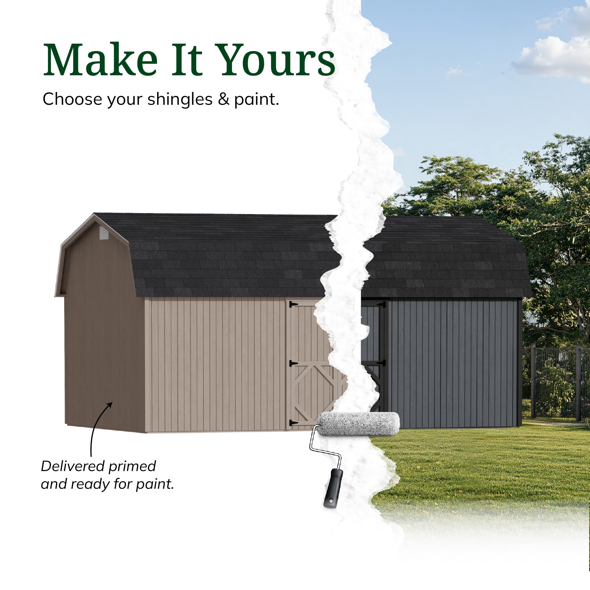 Classic Gambrel 6' Barn Shed with Side Entry