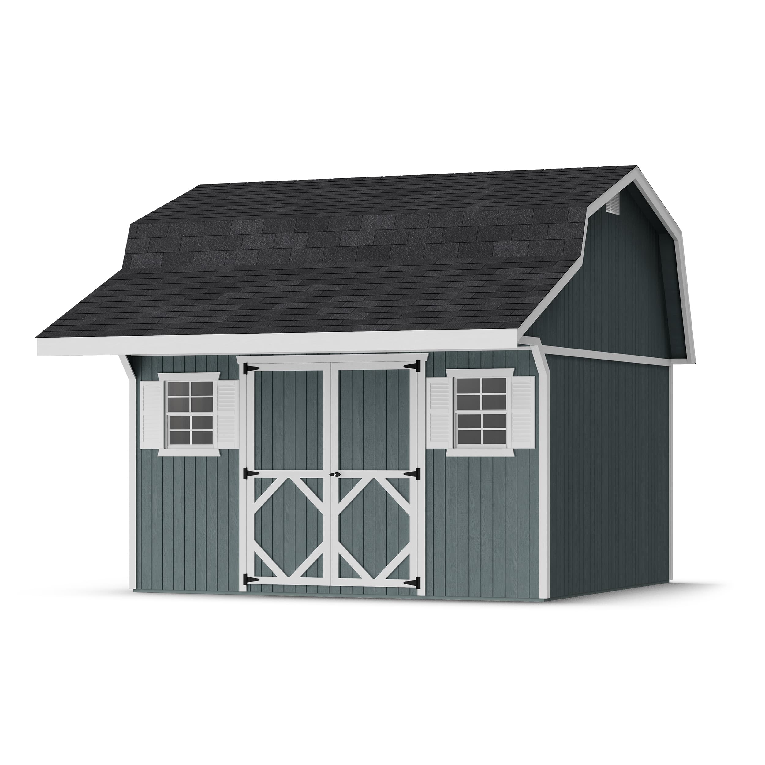 Classic Gambrel Barn Shed with Overhang