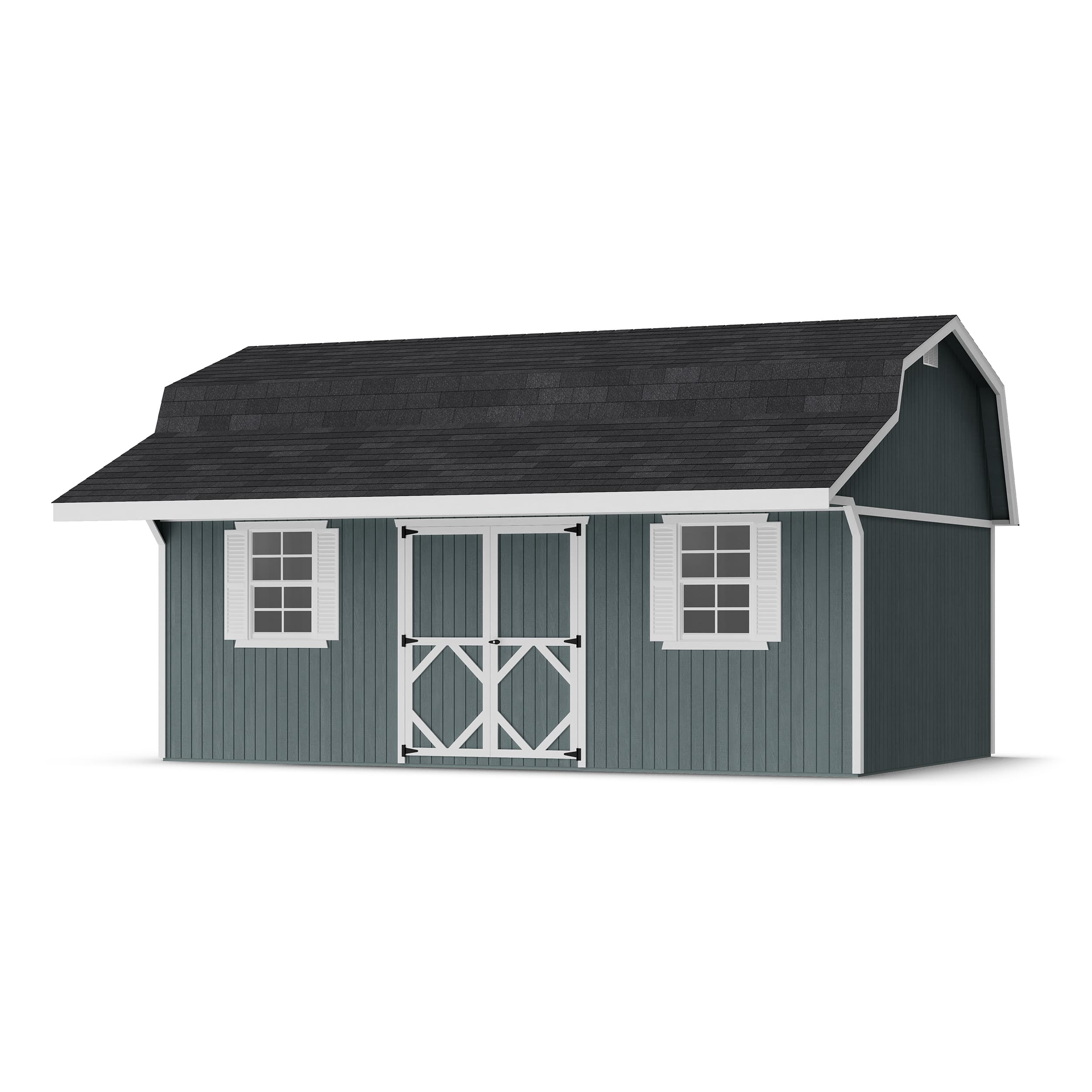 Classic Gambrel Barn Shed with Overhang