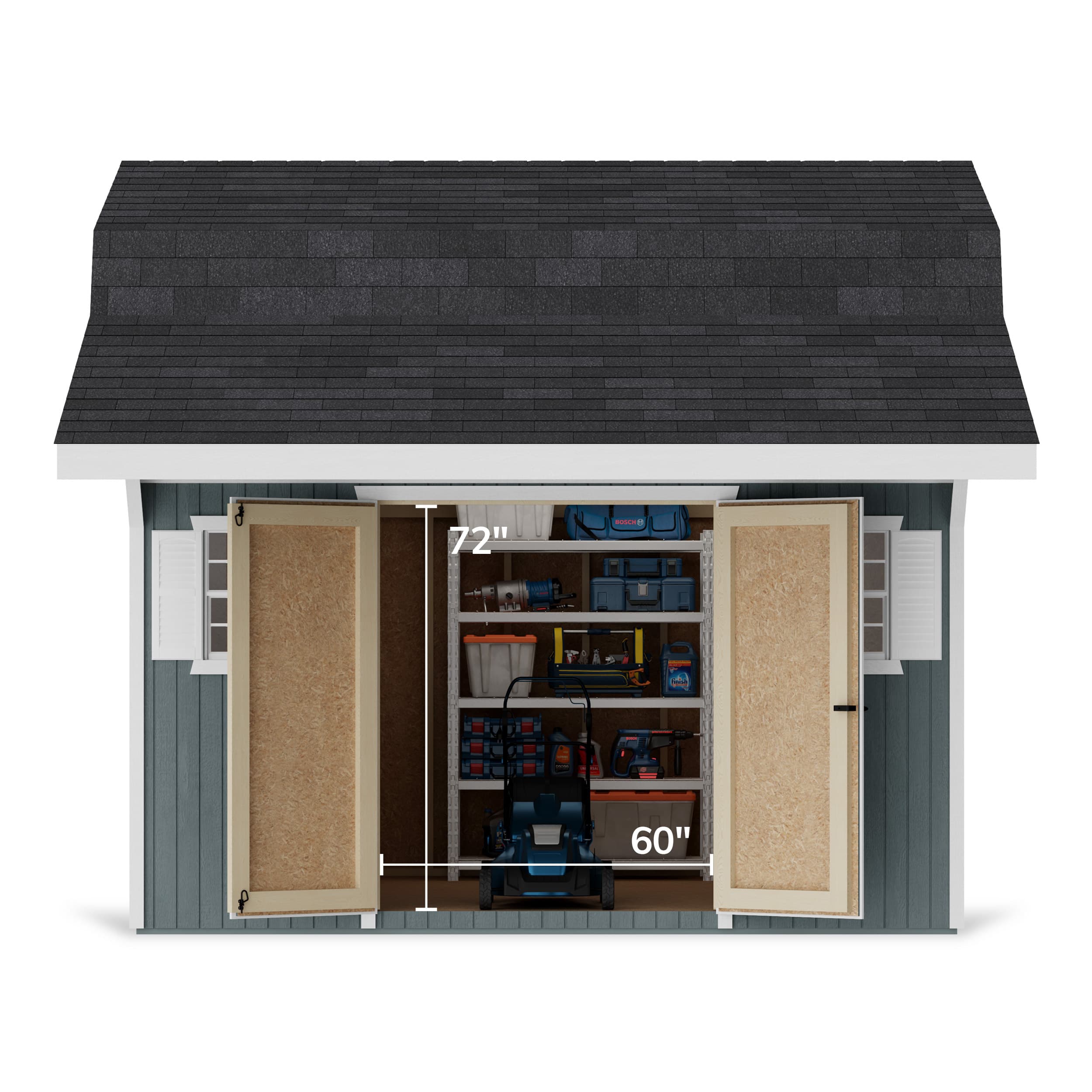 Classic Gambrel Barn Shed with Overhang