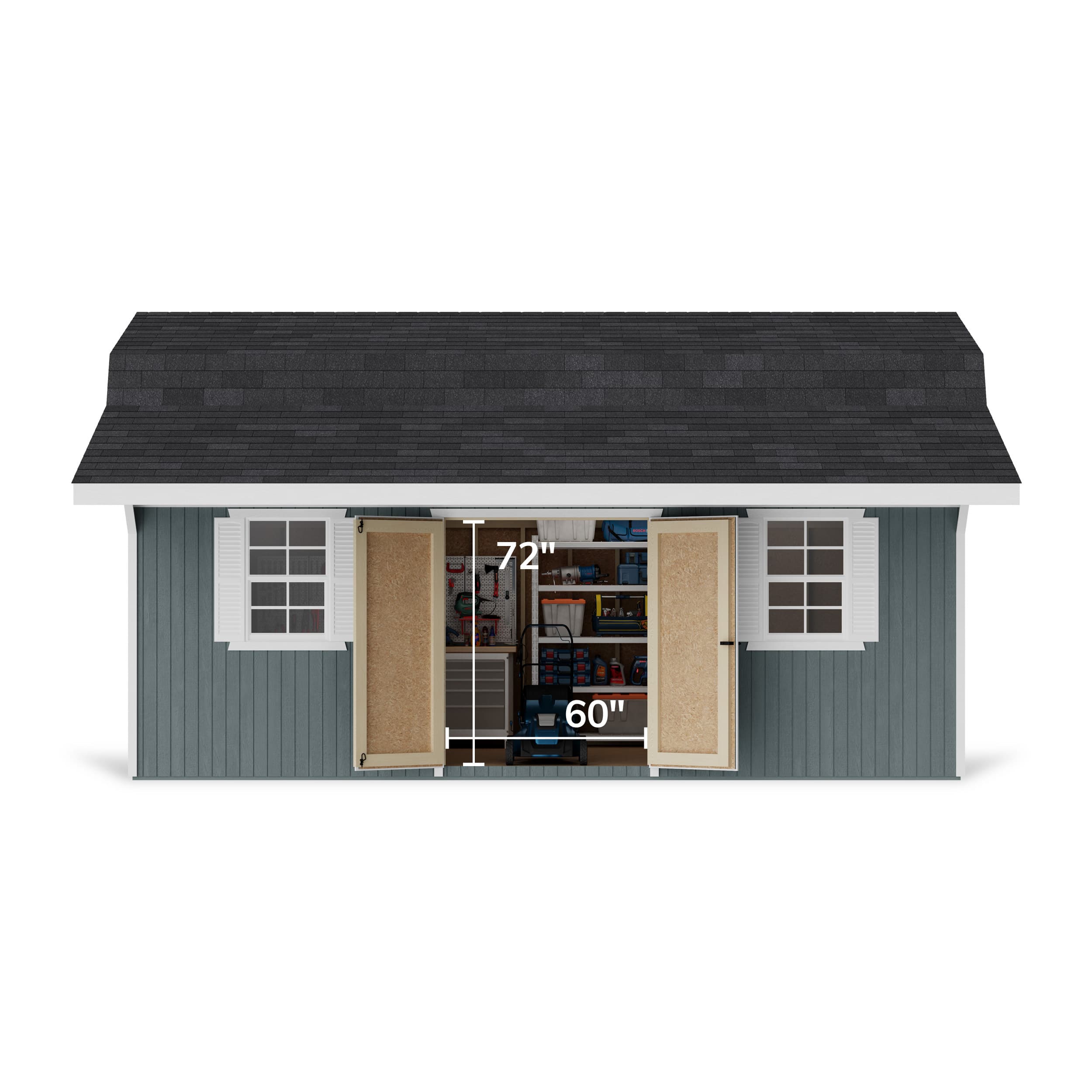 Classic Gambrel Barn Shed with Overhang