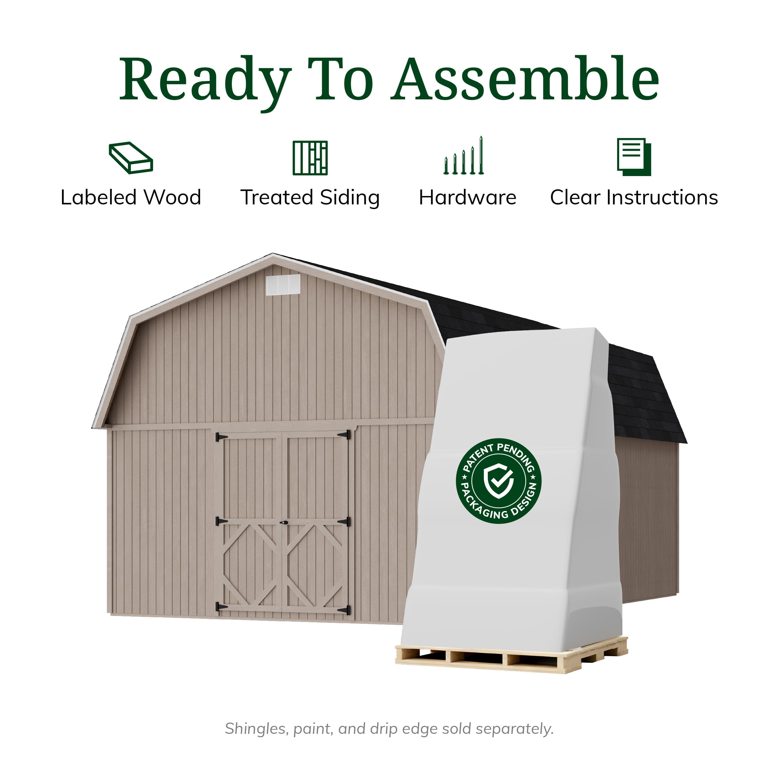 Classic Gambrel Large Barn Shed