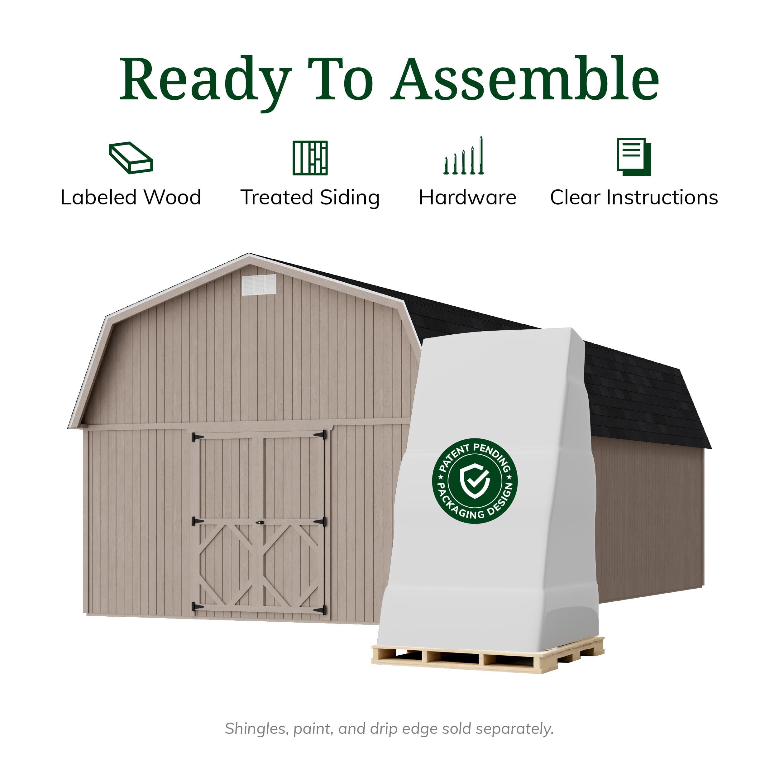 Classic Gambrel Large Barn Shed