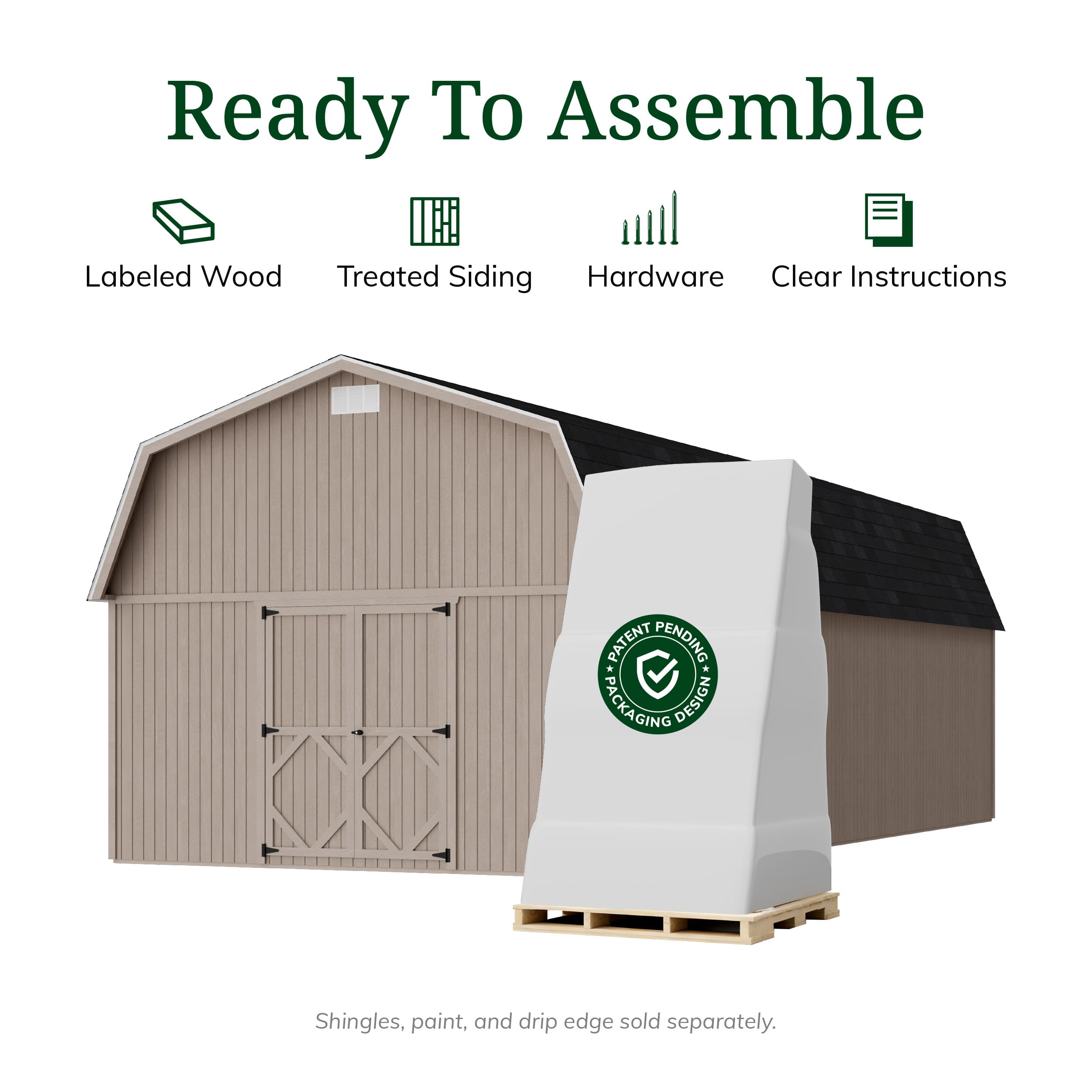 Classic Gambrel Large Barn Shed