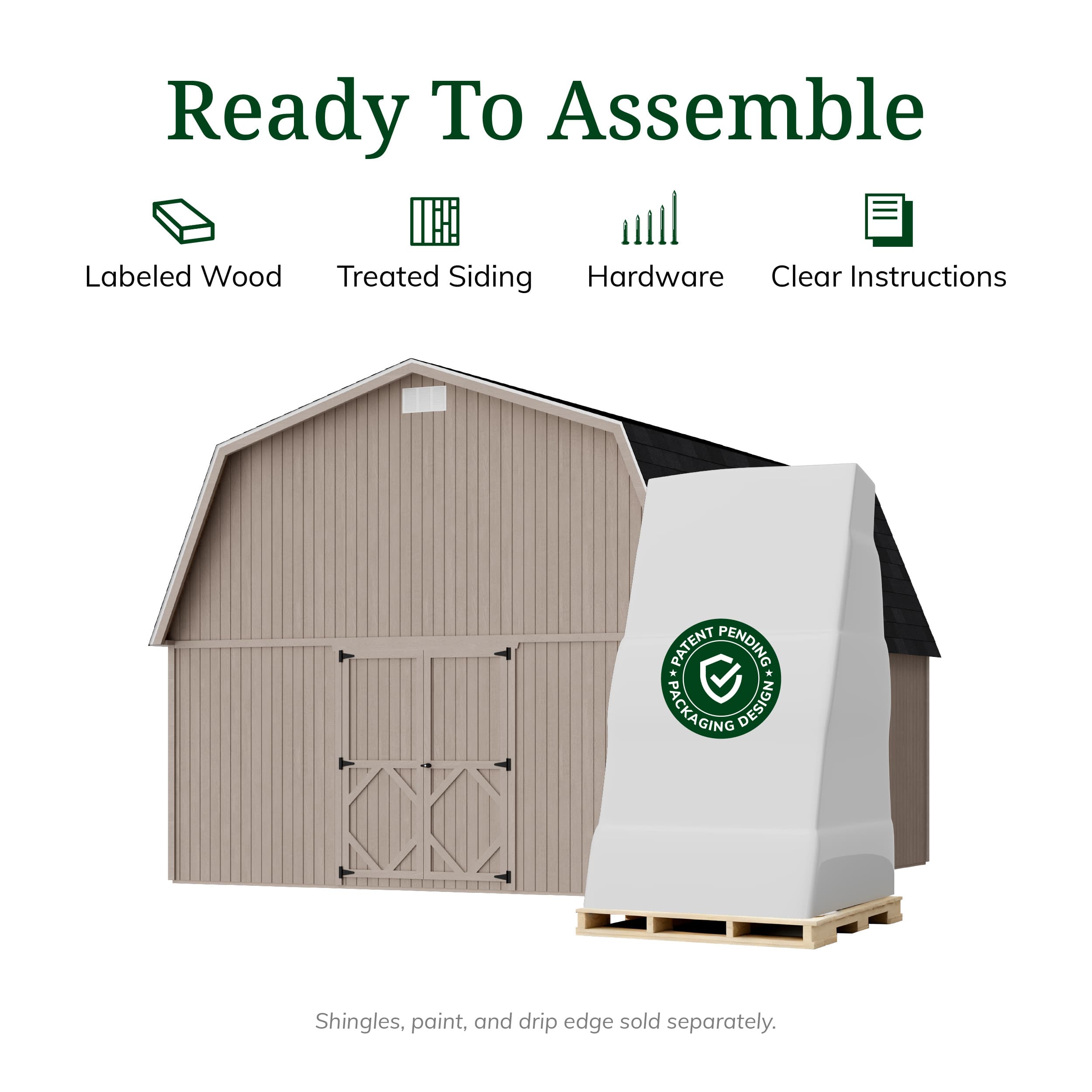 Classic Gambrel Large Barn Shed