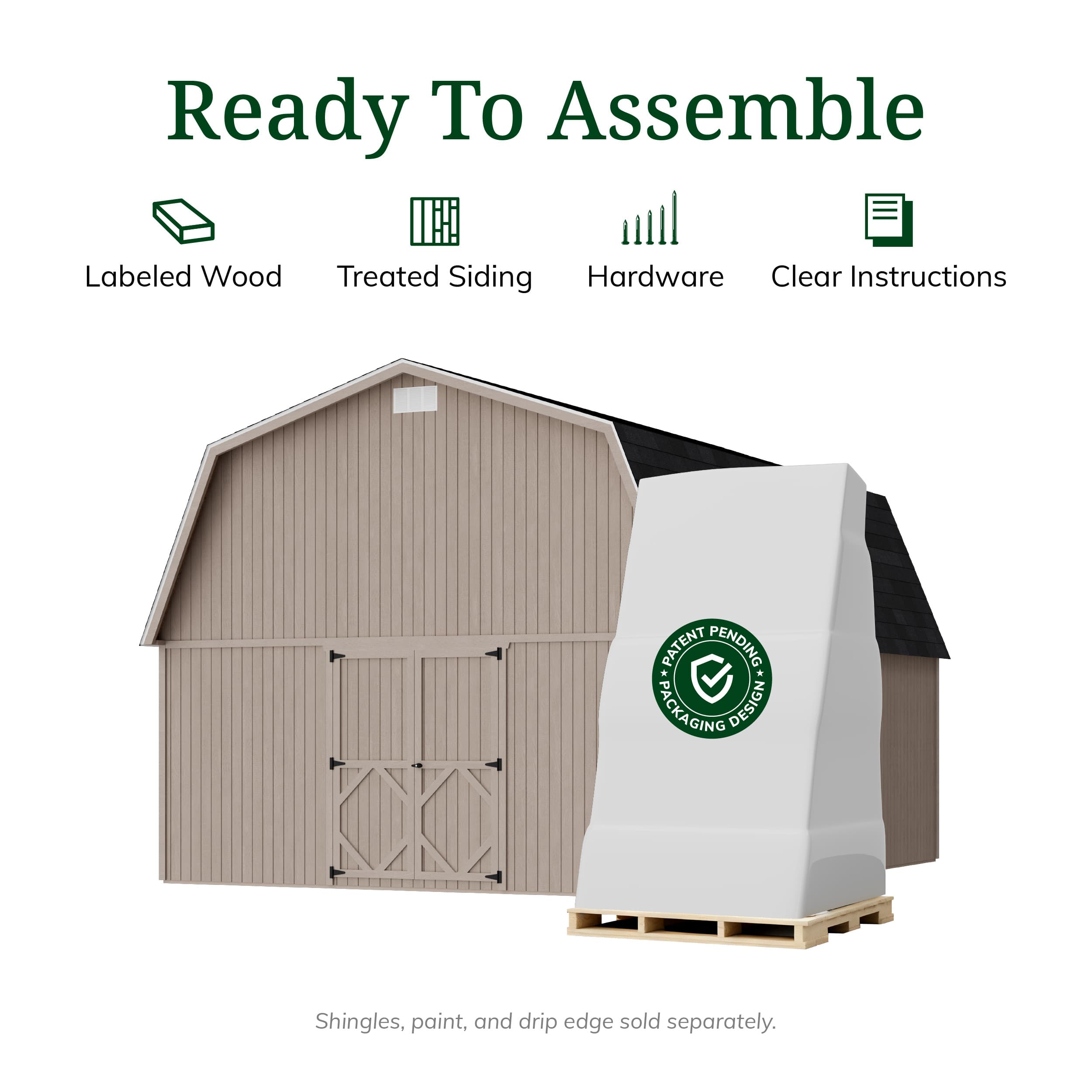 Classic Gambrel Large Barn Shed