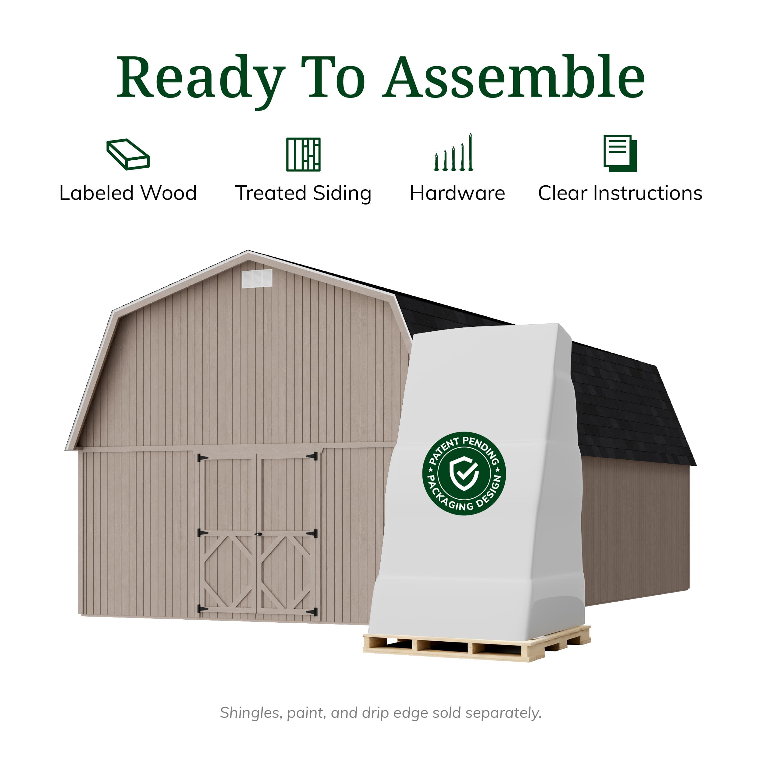 Classic Gambrel Large Barn Shed