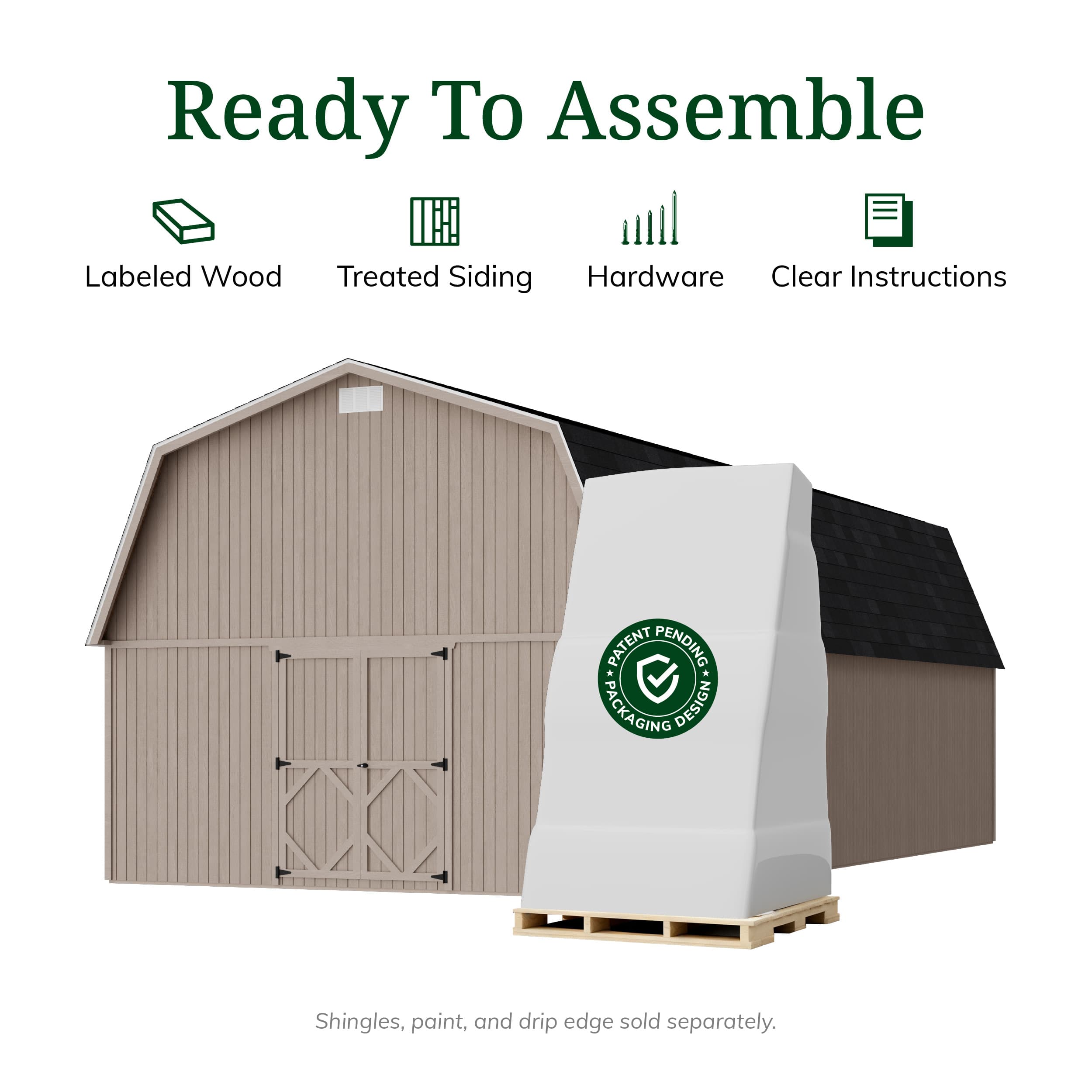 Classic Gambrel Large Barn Shed