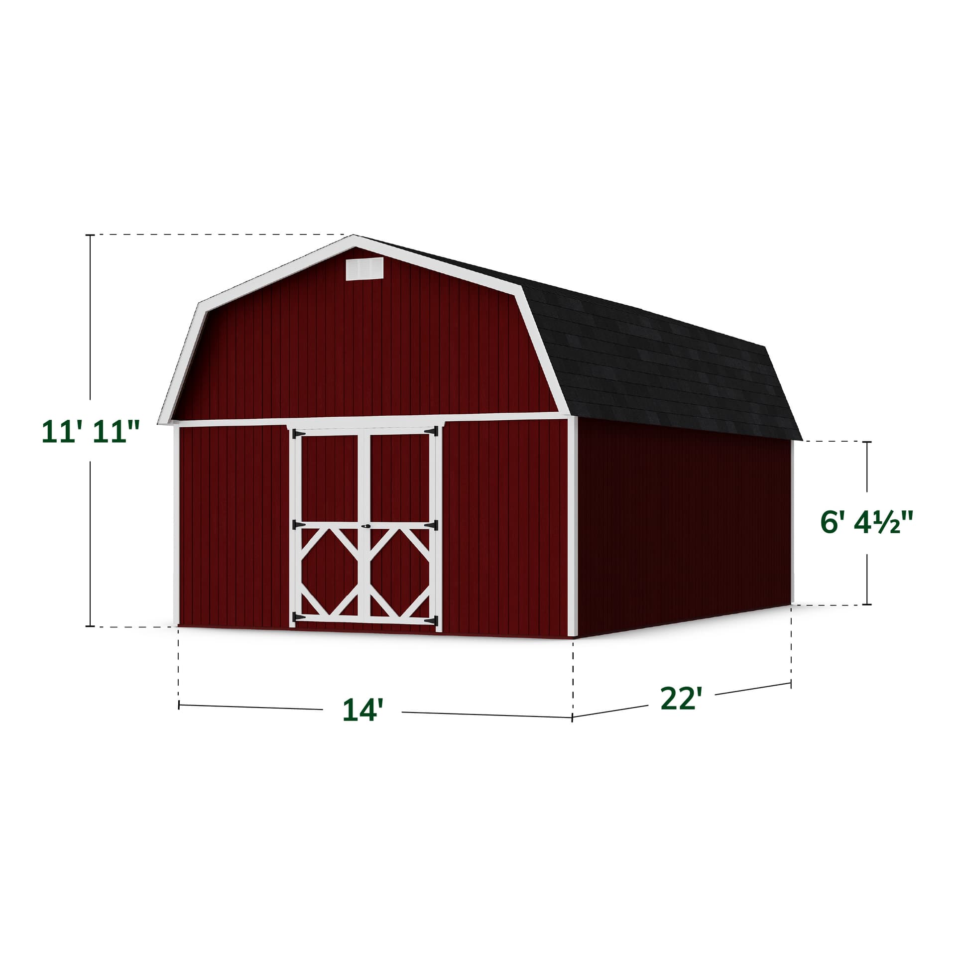 Classic Gambrel Large Barn Shed dimensions