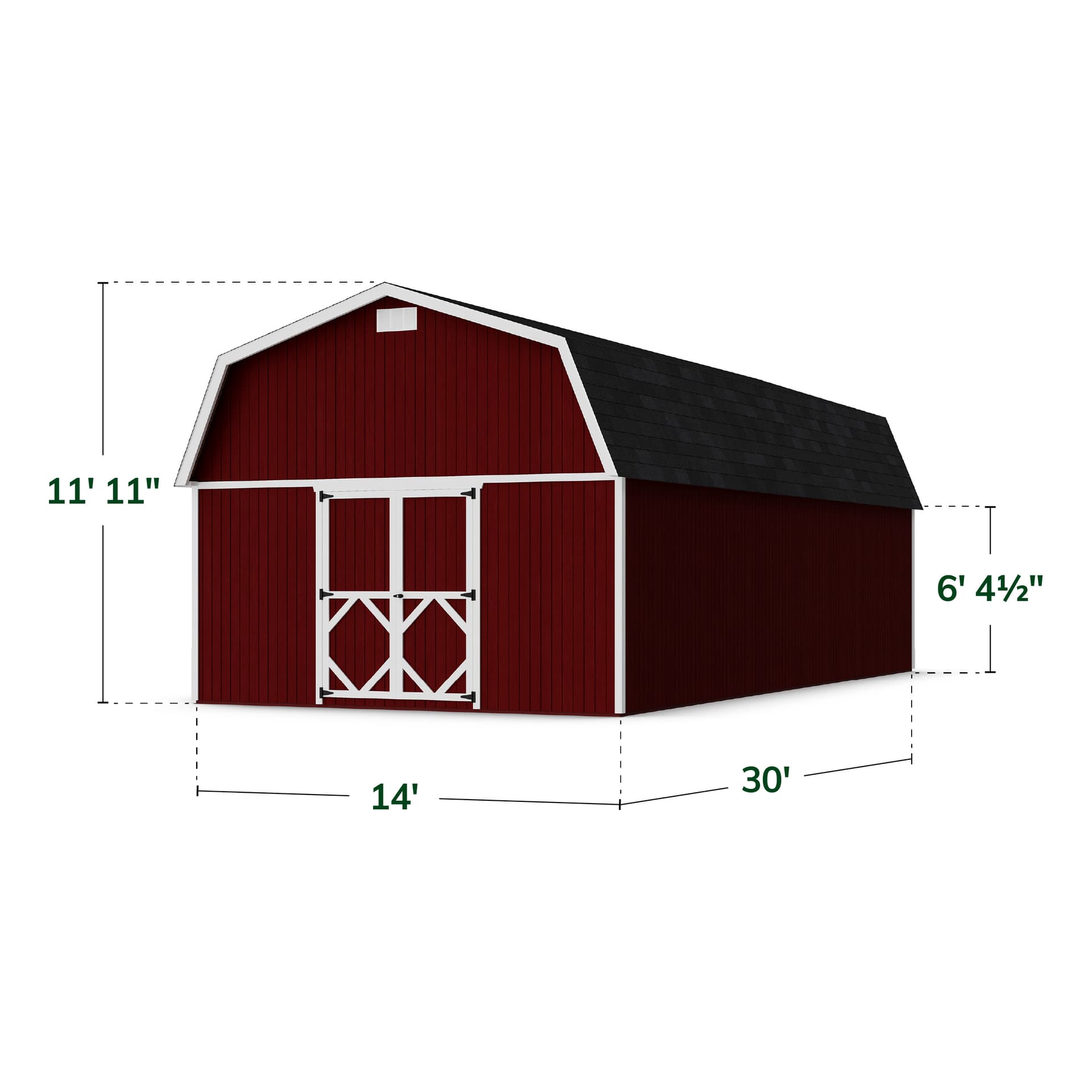 Classic Gambrel Large Barn Shed dimensions