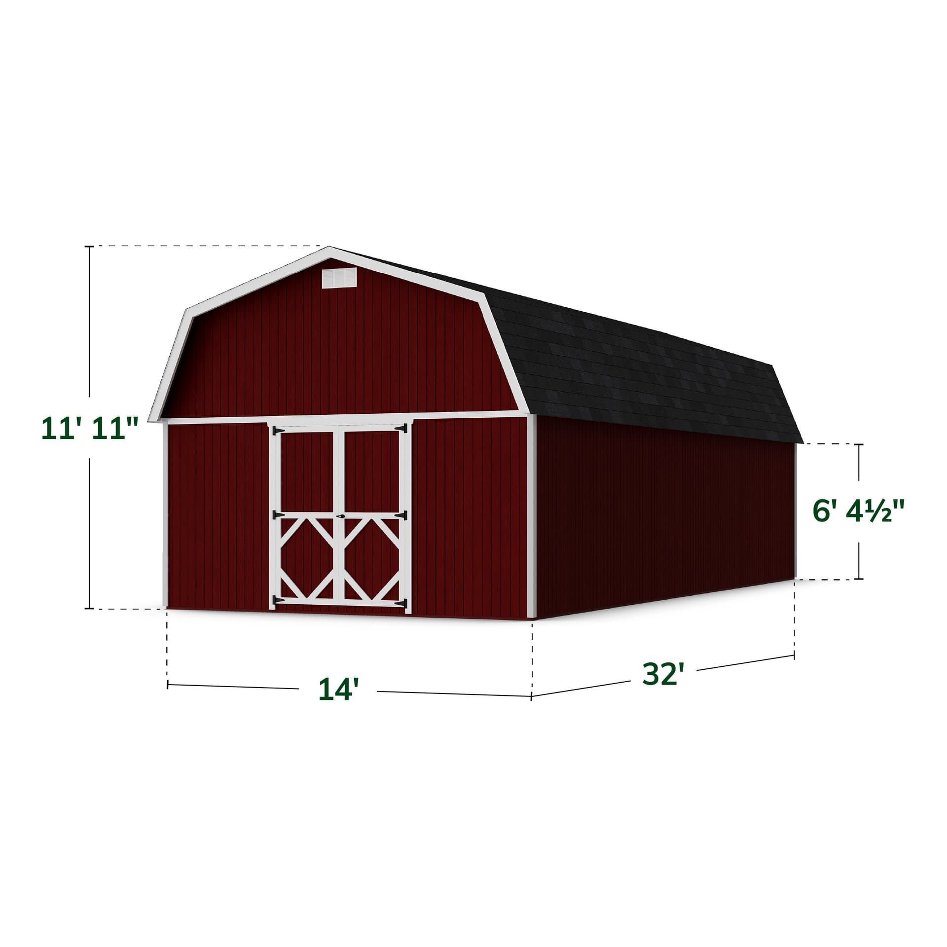 Classic Gambrel Large Barn Shed dimensions