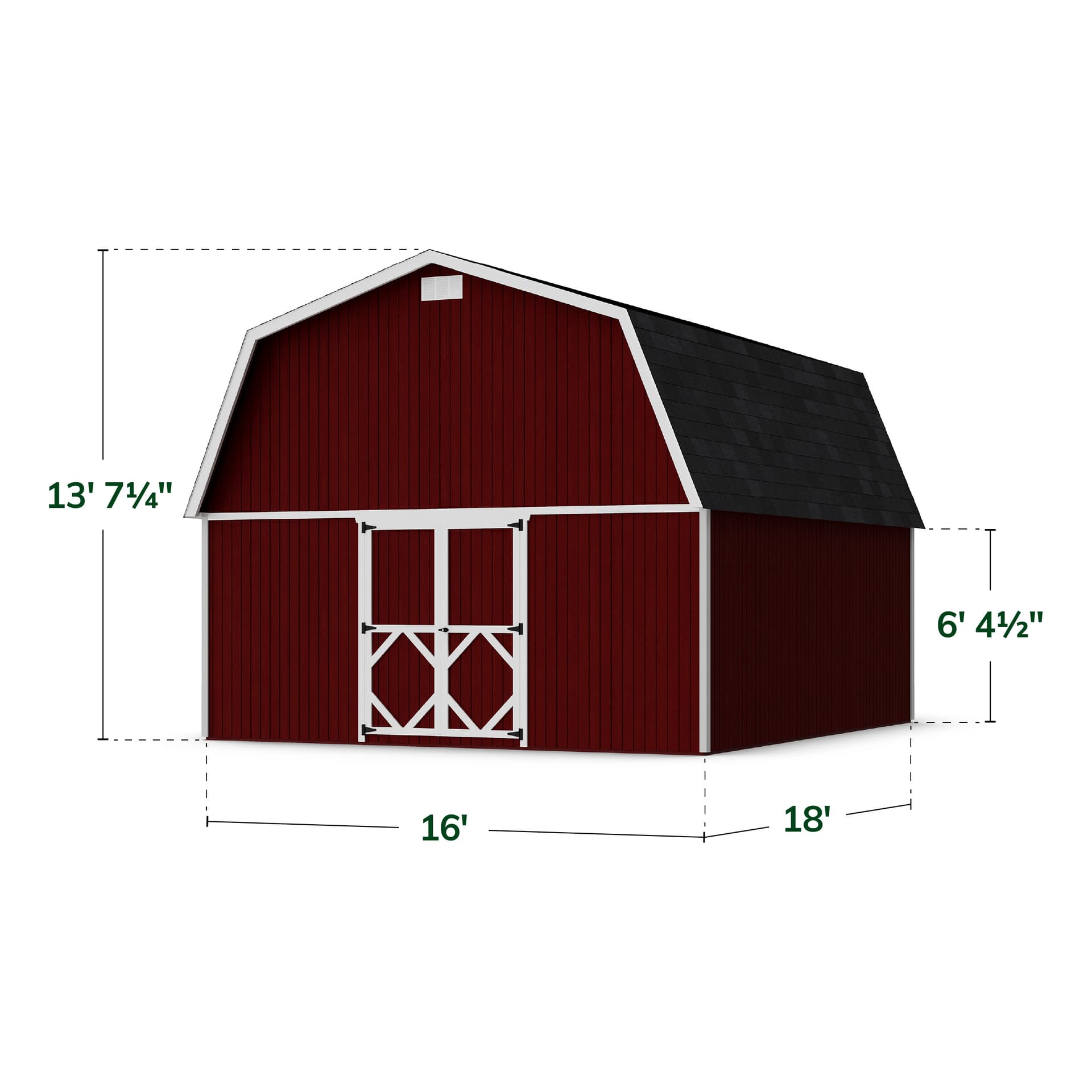 Classic Gambrel Large Barn Shed dimensions