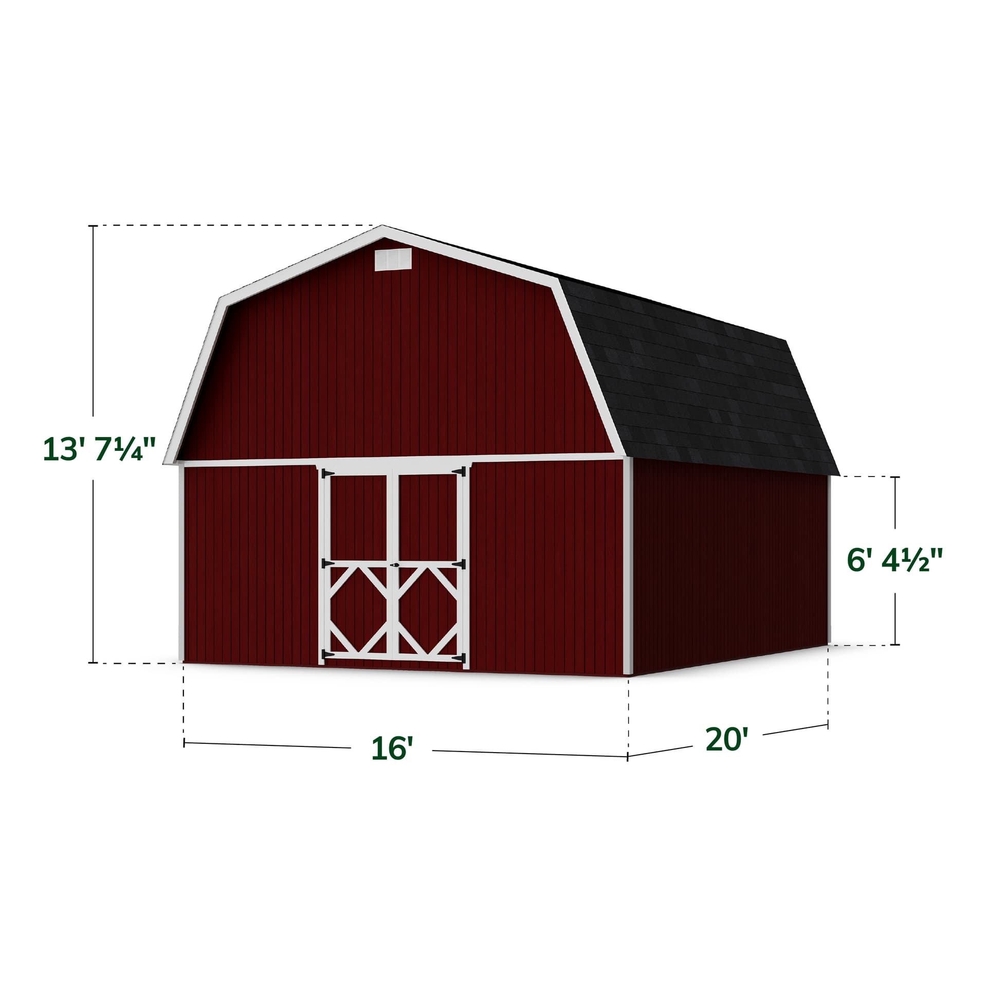 Classic Gambrel Large Barn Shed dimensions