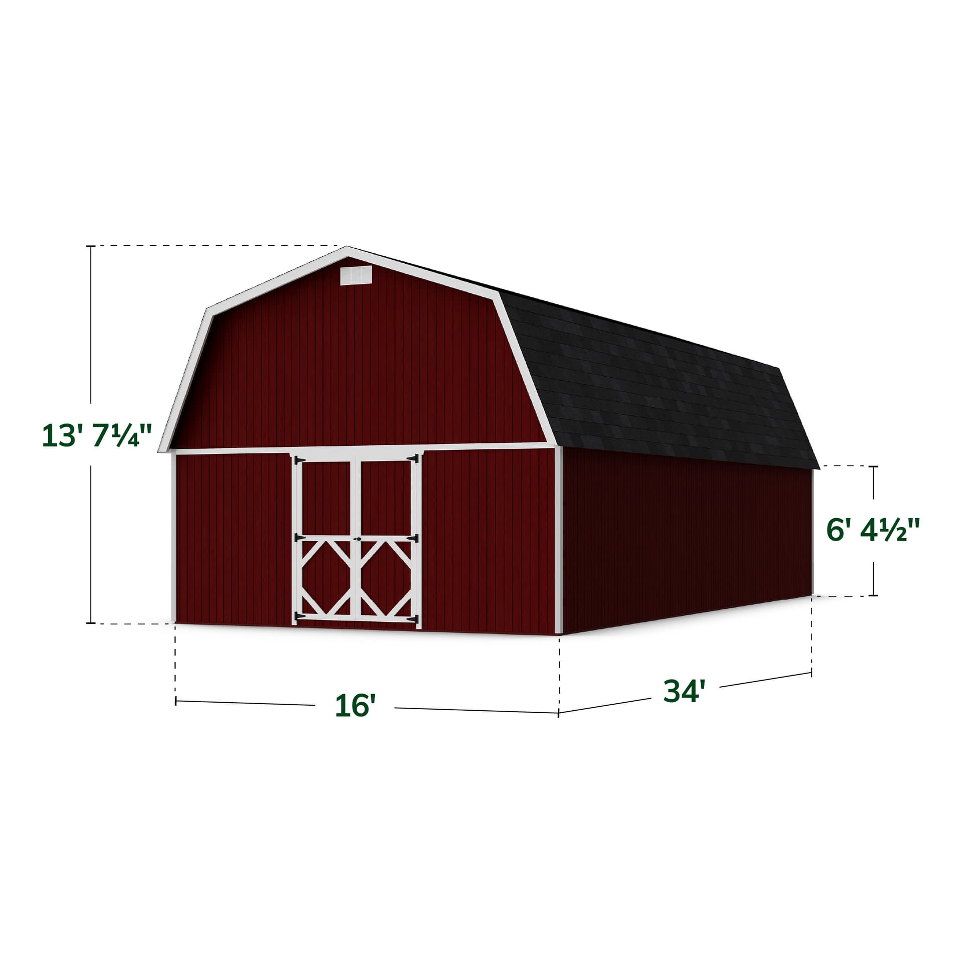 Classic Gambrel Large Barn Shed dimensions