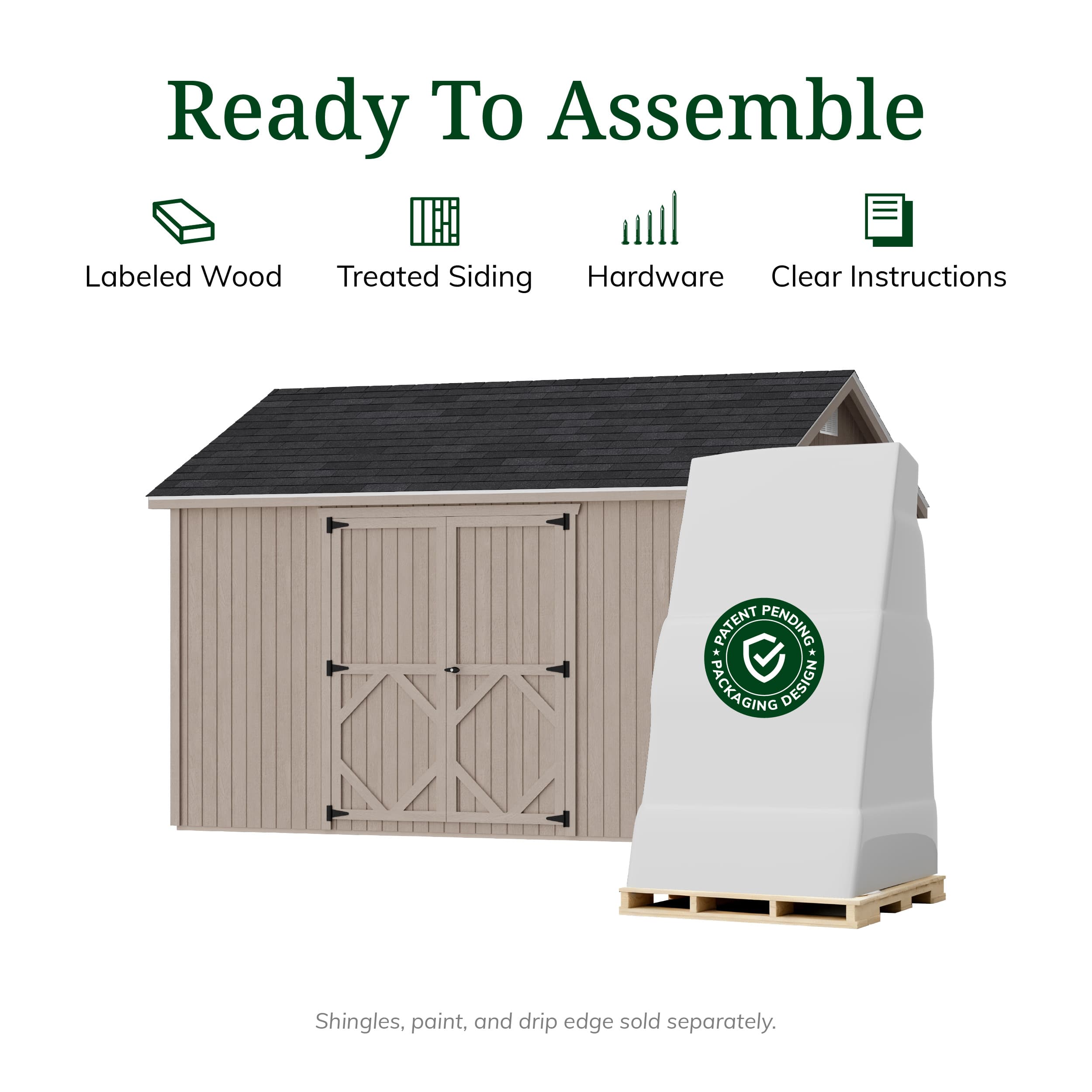 Classic Gable Shed with Side Entry