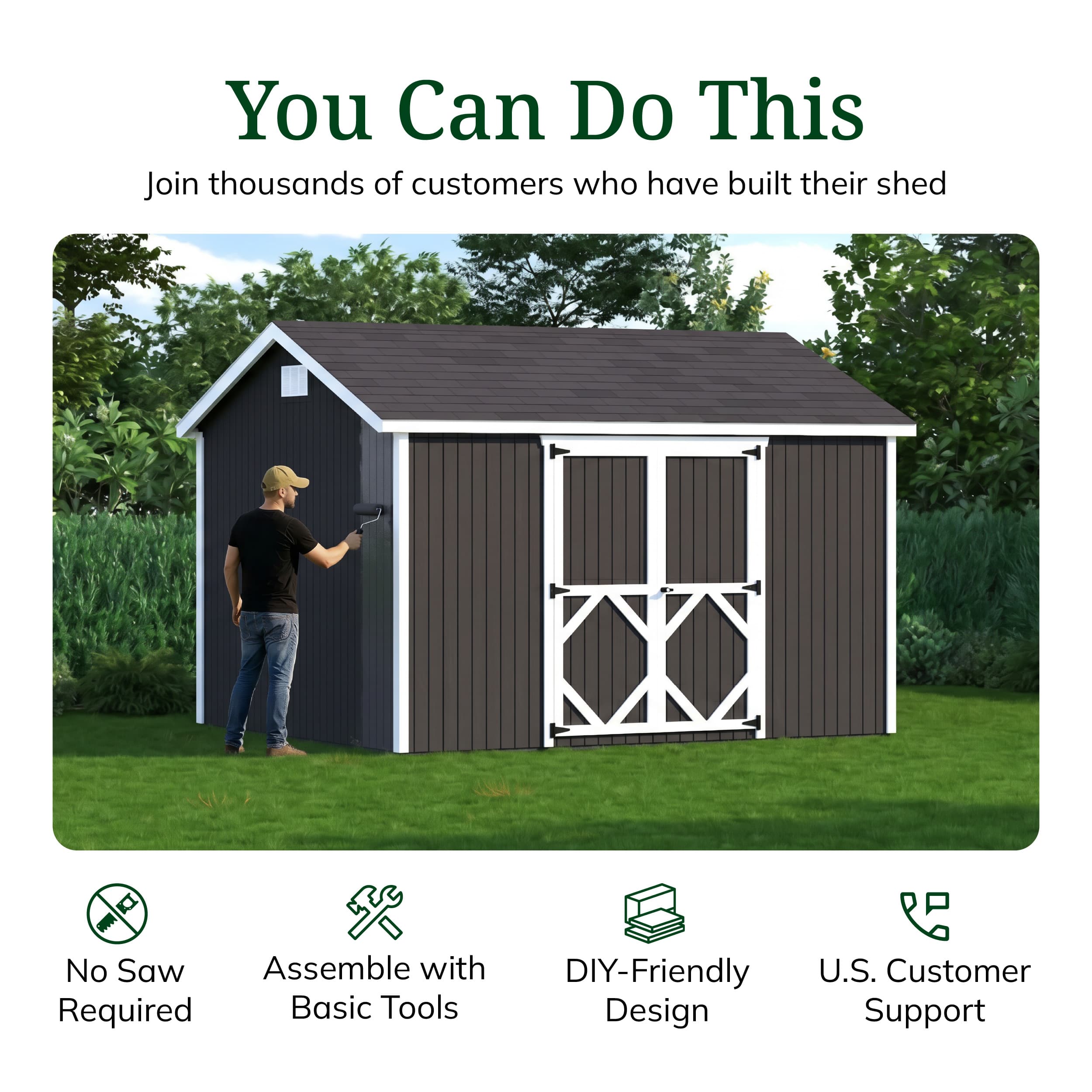 Classic Gable Shed with Side Entry