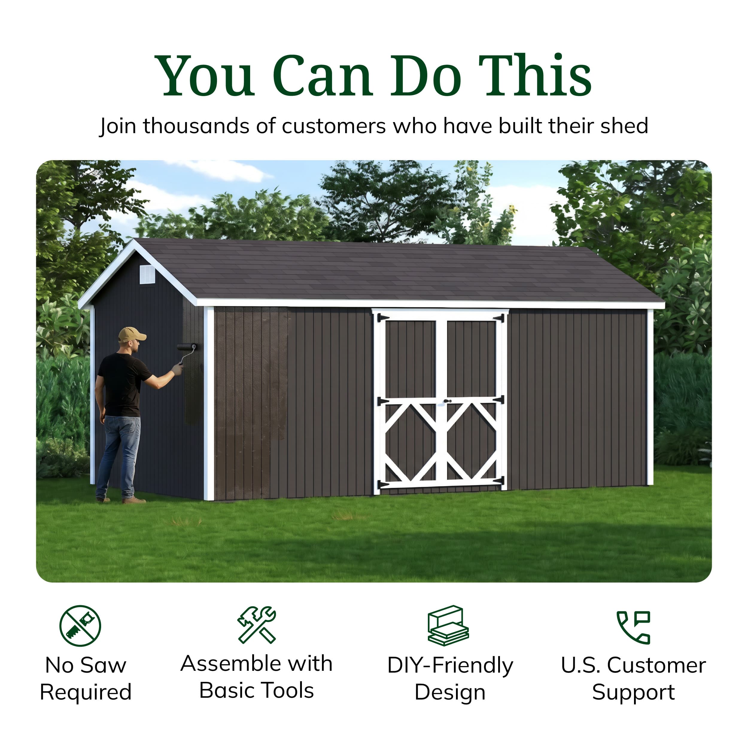 Classic Gable Shed with Side Entry