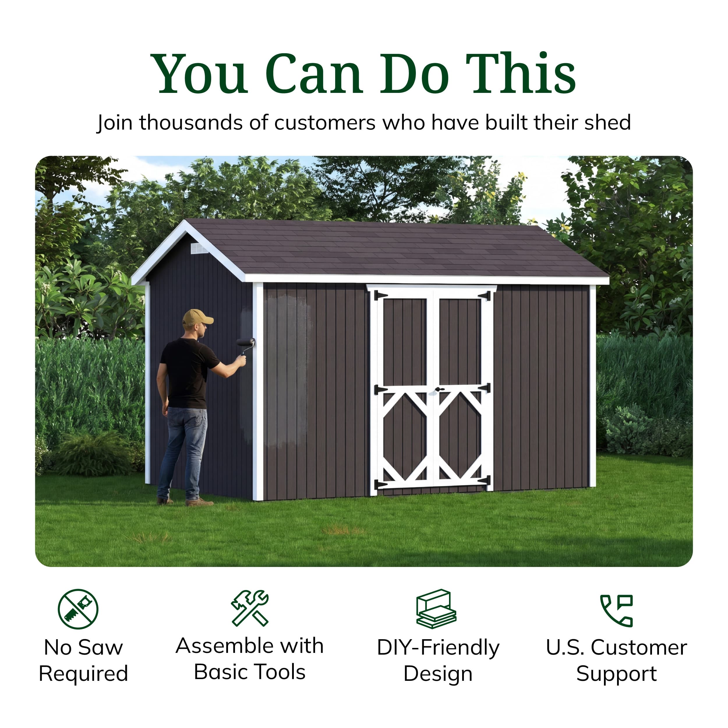 Classic Gable Shed with Side Entry