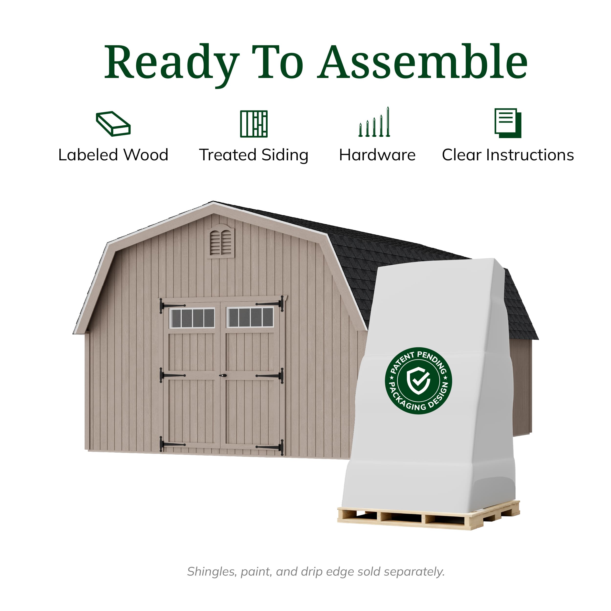 Colonial Greenfield Barn Shed