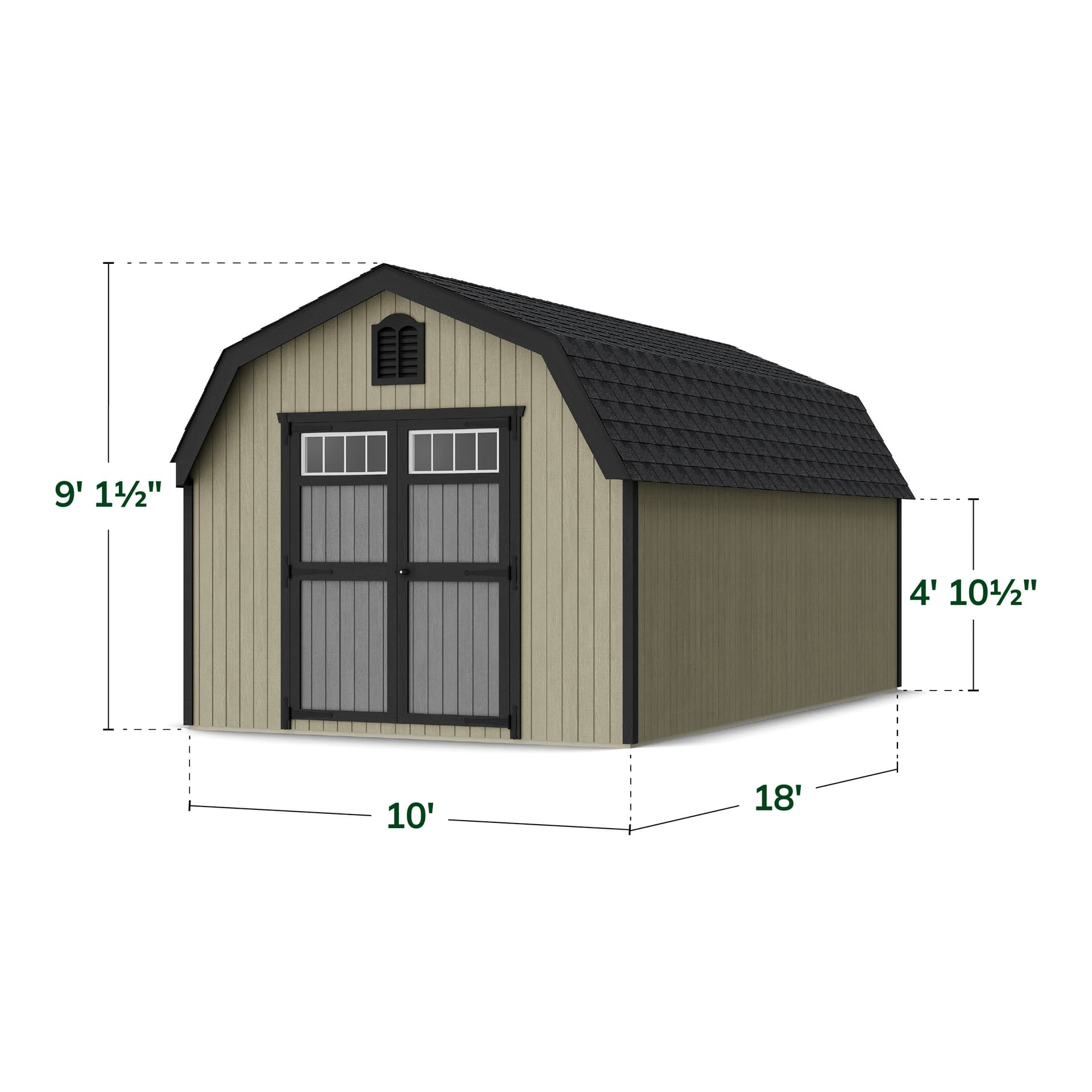 Colonial Greenfield Barn Shed dimensions