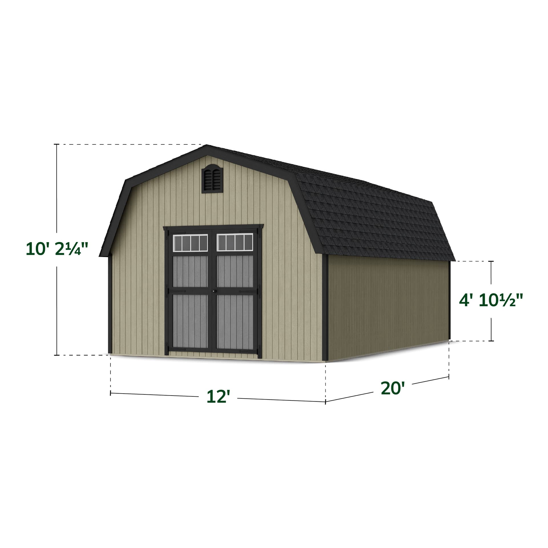 Colonial Greenfield Barn Shed dimensions