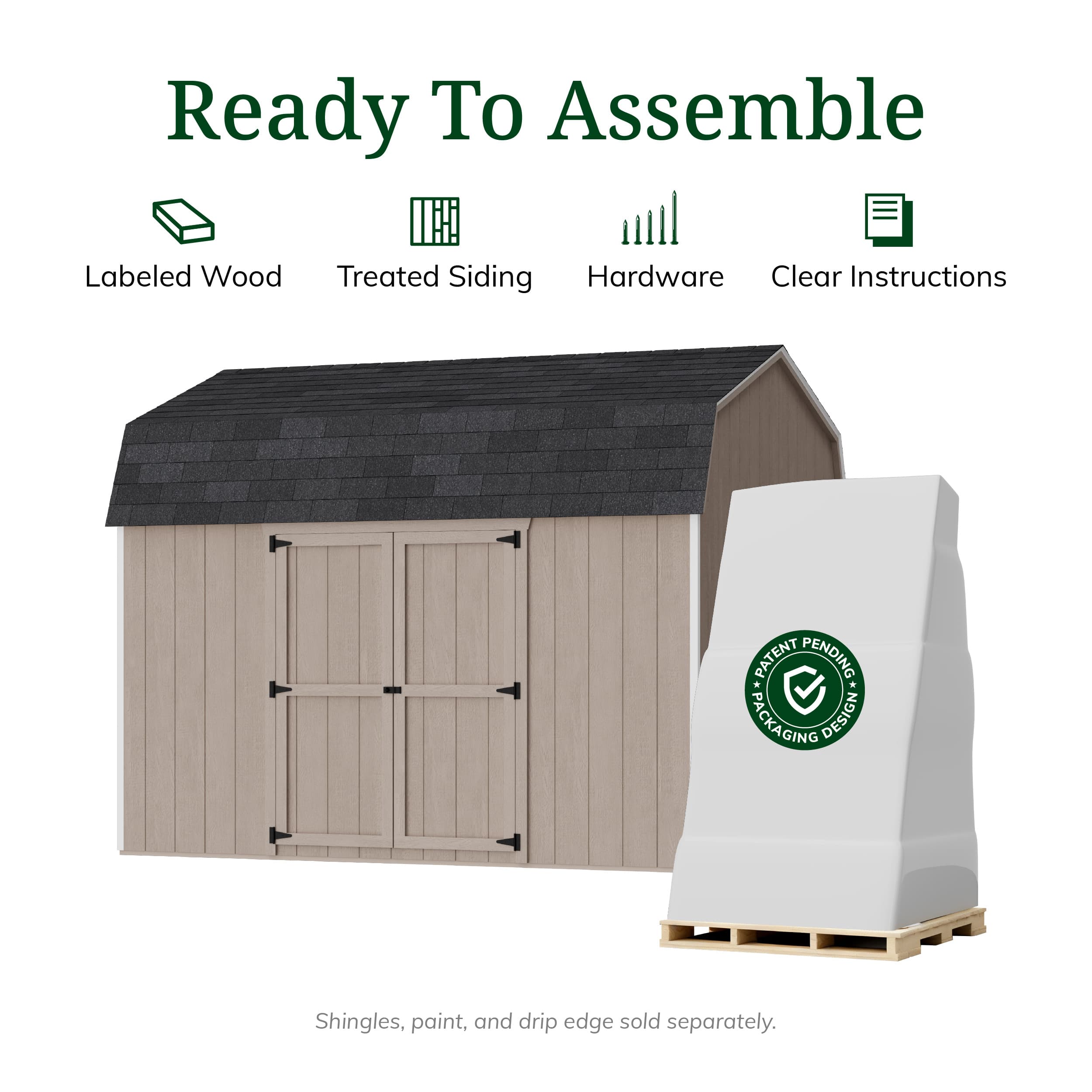 Value Gambrel 6' Barn Shed with Side Entry