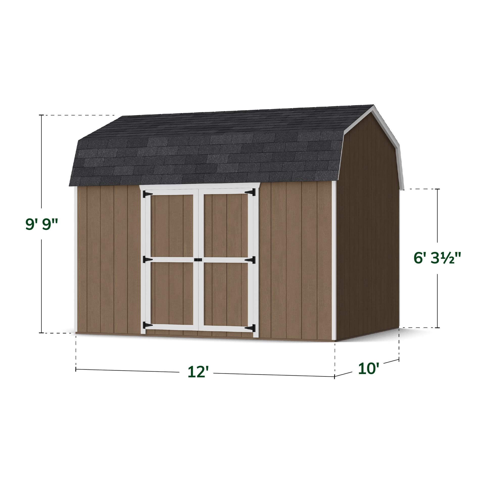 Value Gambrel 6' Barn Shed with Side Entry dimensions