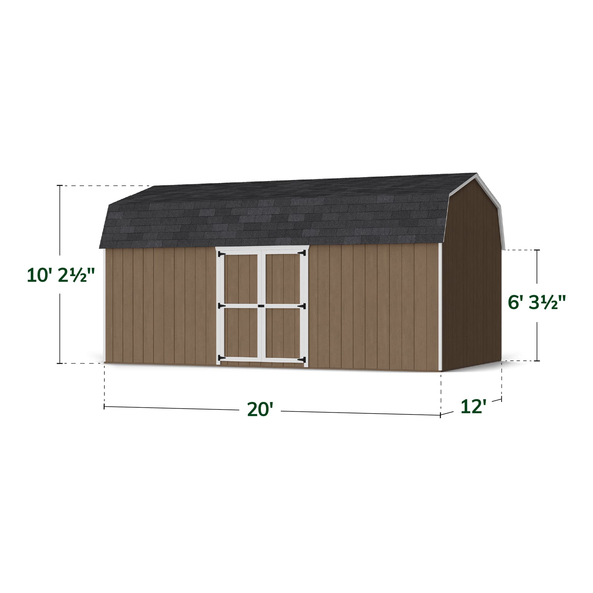 Value Gambrel 6' Barn Shed with Side Entry dimensions