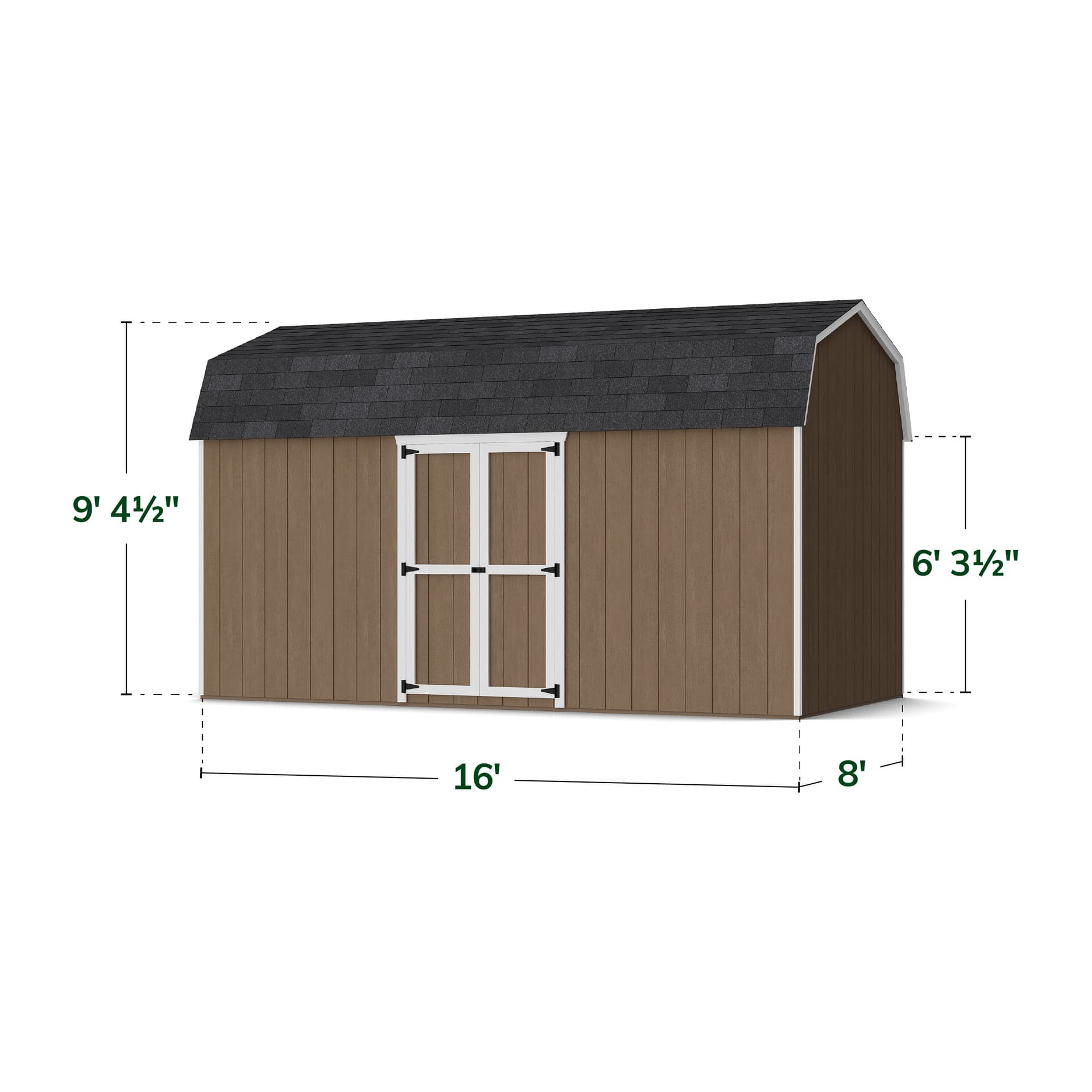 Value Gambrel 6' Barn Shed with Side Entry dimensions