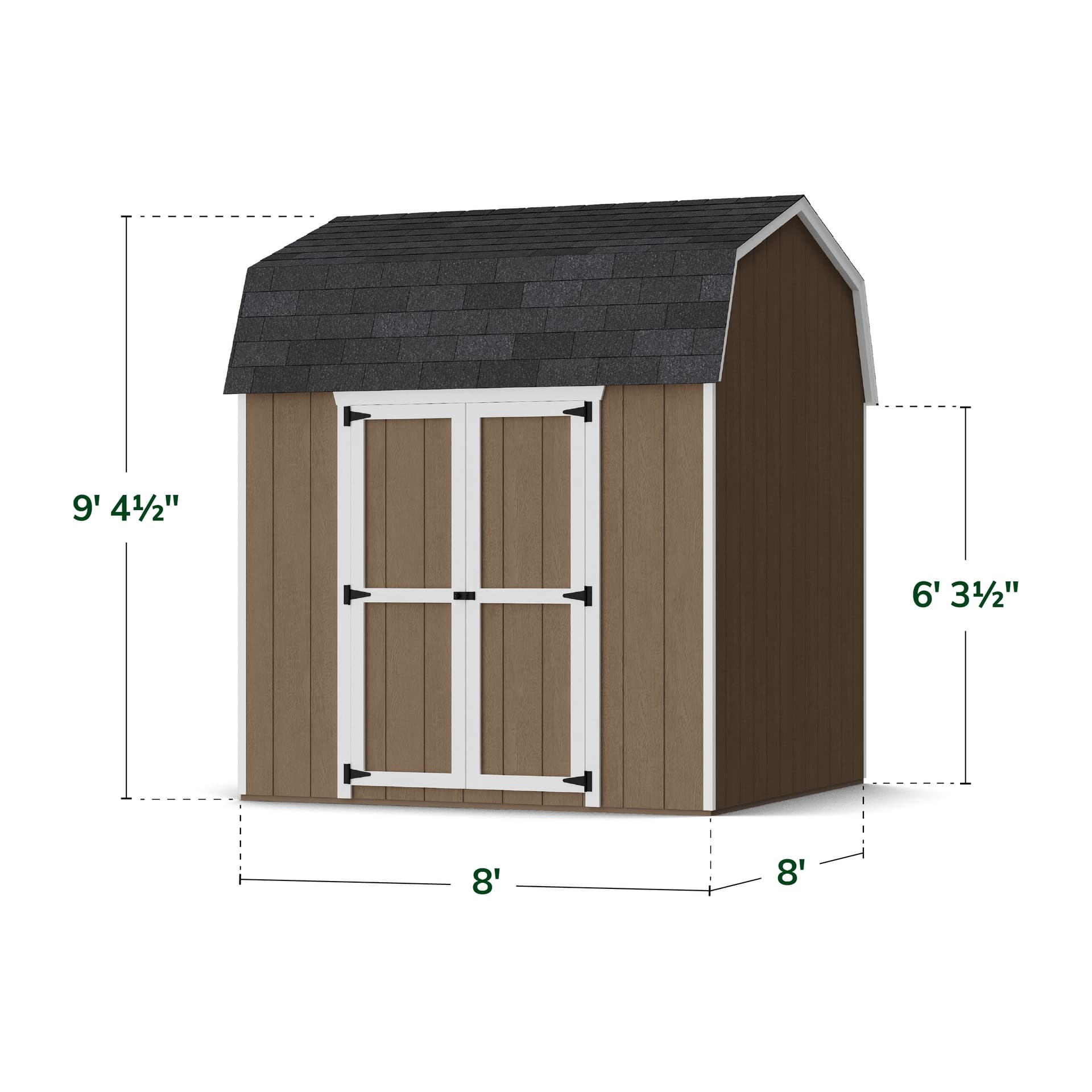 Value Gambrel 6' Barn Shed with Side Entry dimensions