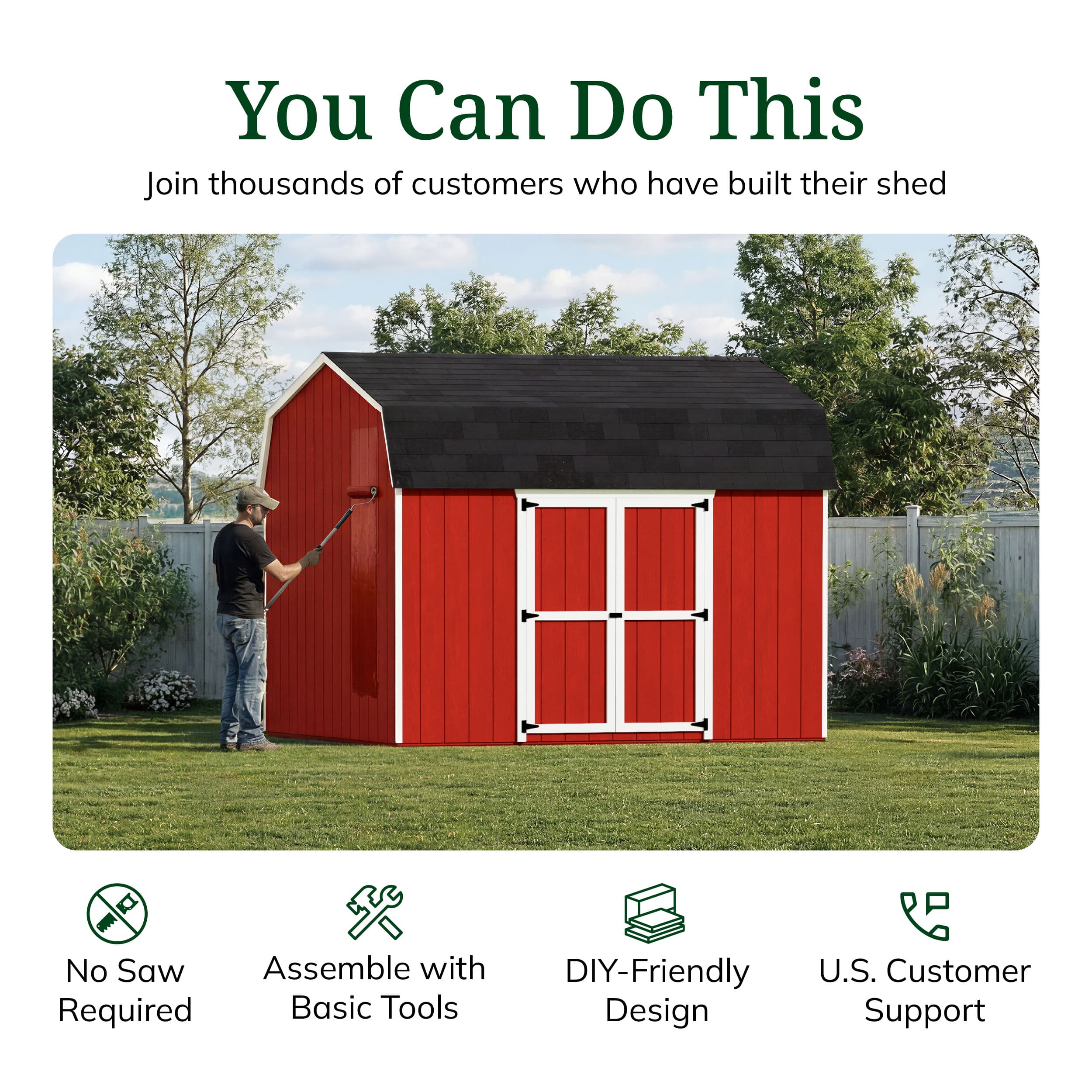 Value Gambrel 6' Barn Shed with Side Entry