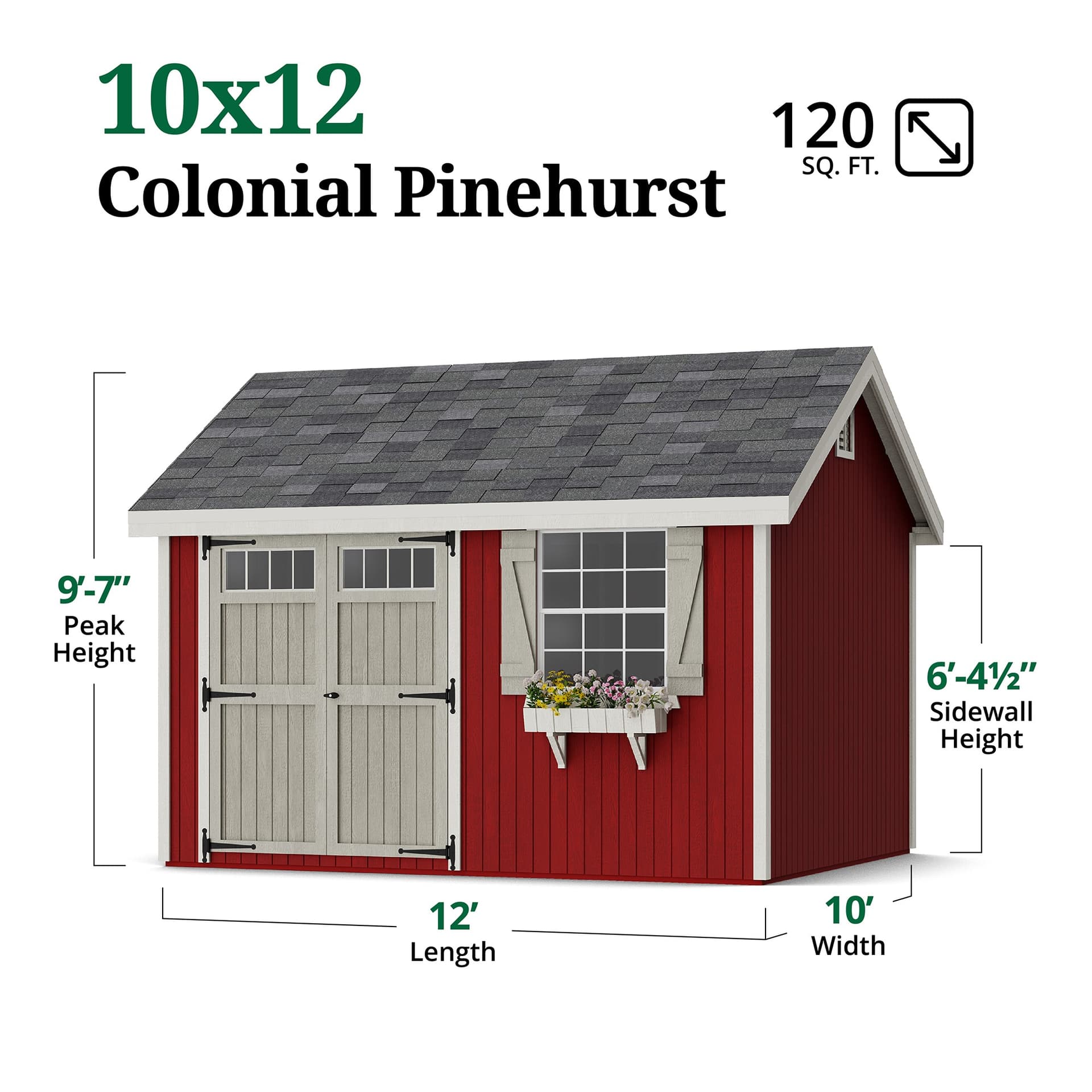 Colonial Pinehurst Shed dimensions