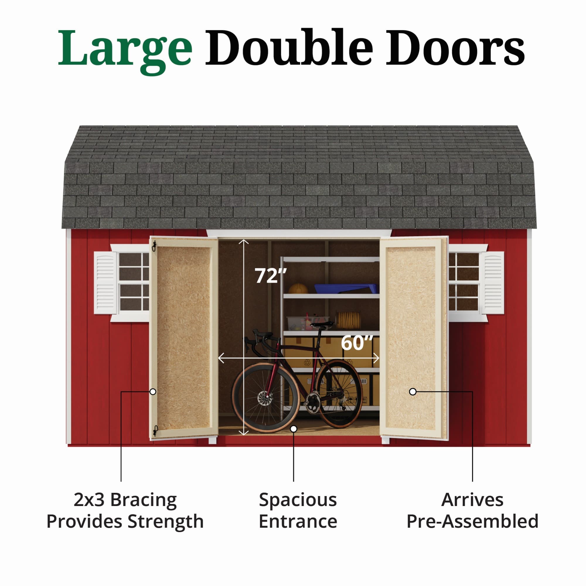 Value Gambrel Workshop Shed door graphic
