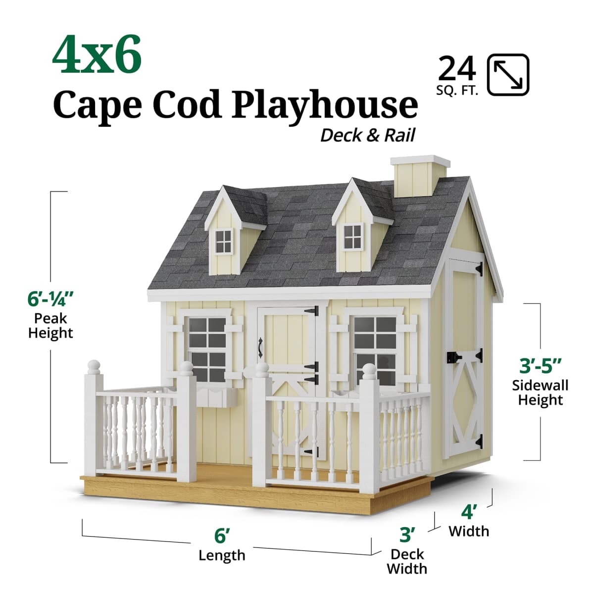 Cape Cod Playhouse dimensions