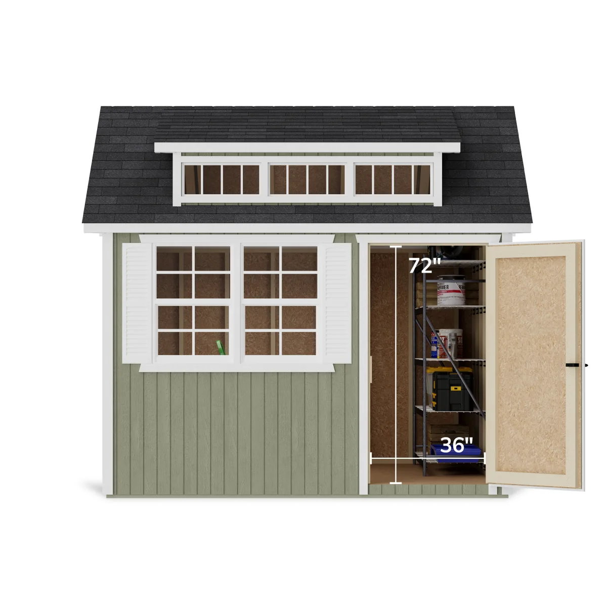 Classic Dormer Shed with Dual Entry