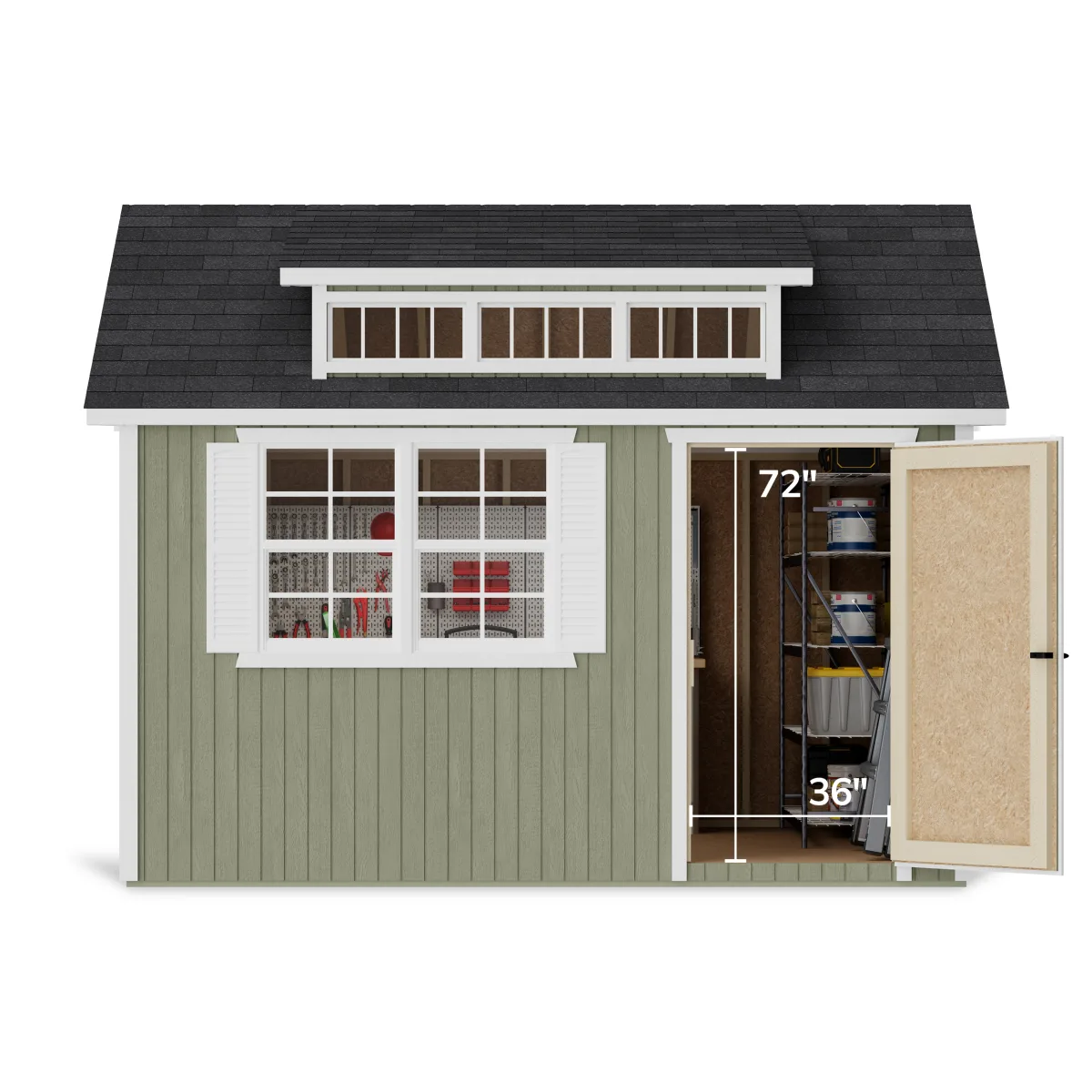 Classic Dormer Shed with Dual Entry
