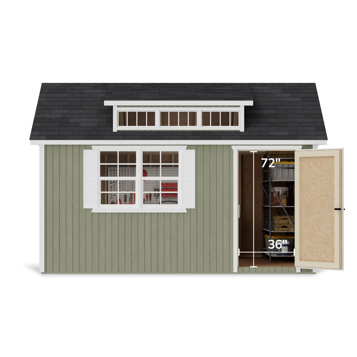 Classic Dormer Shed with Dual Entry