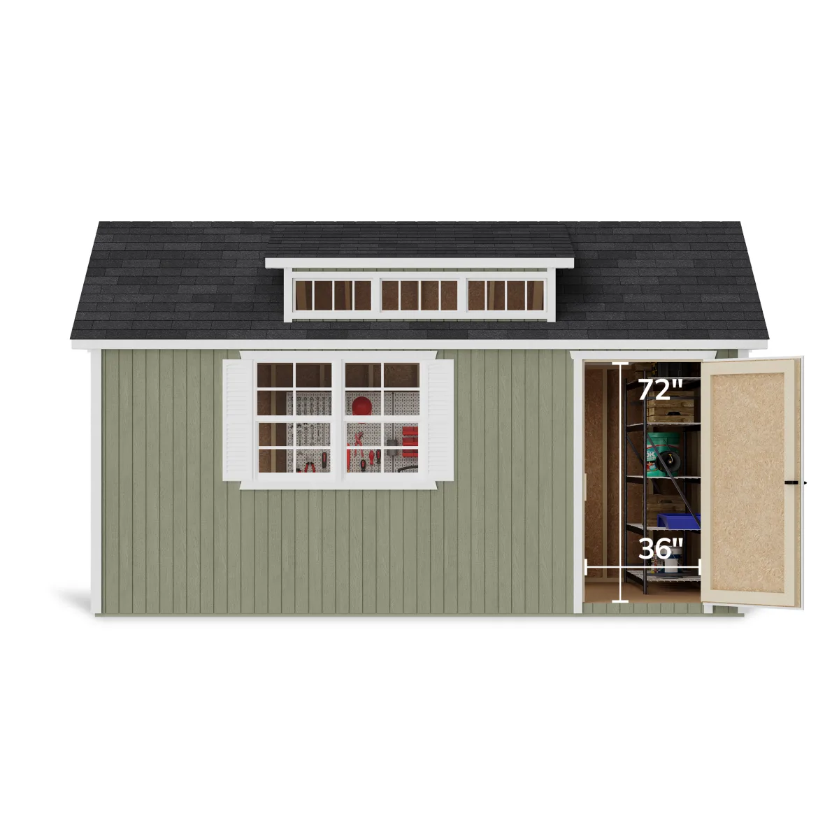 Classic Dormer Shed with Dual Entry