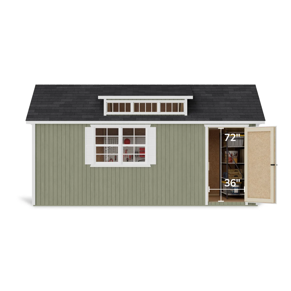Classic Dormer Shed with Dual Entry