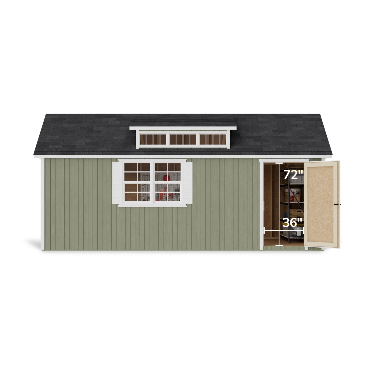 Classic Dormer Shed with Dual Entry