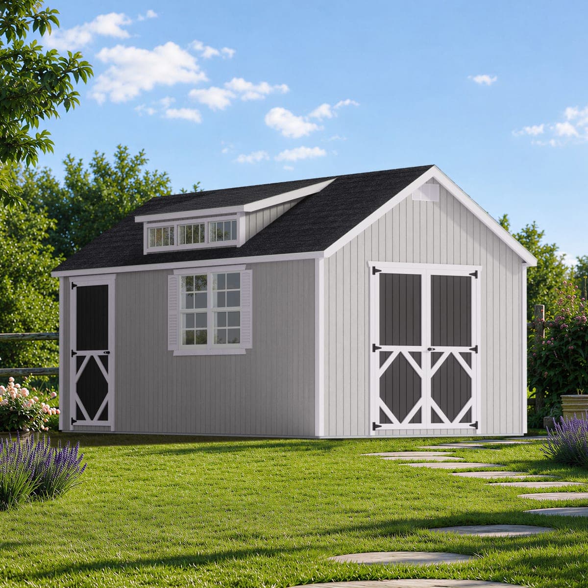 Classic Dormer Shed with Dual Entry