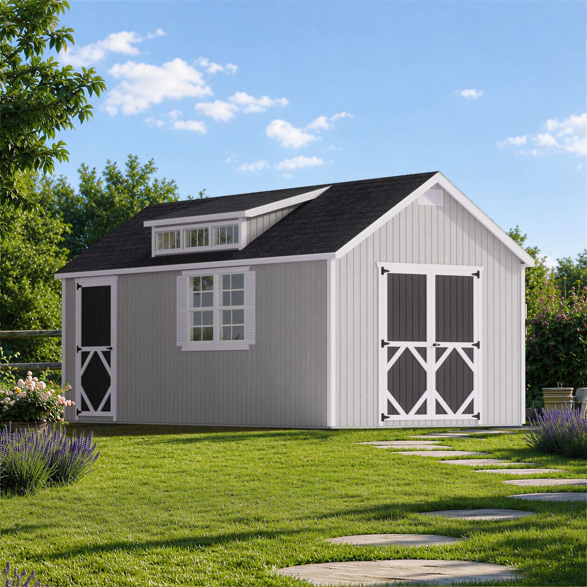 Classic Dormer Shed with Dual Entry