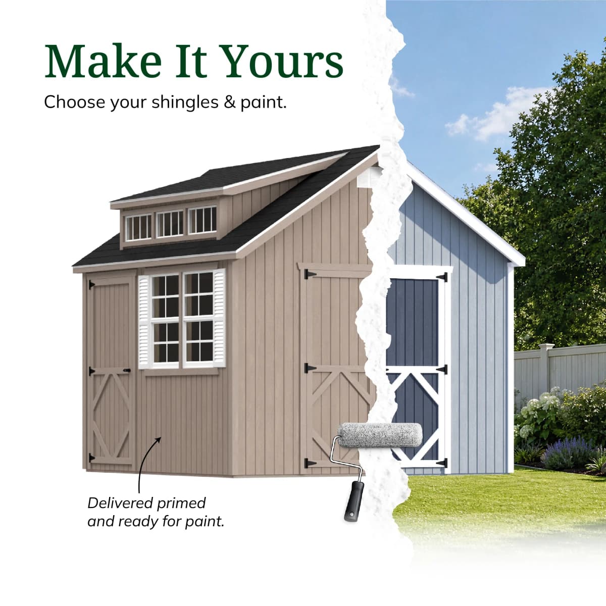 Classic Dormer Shed with Dual Entry