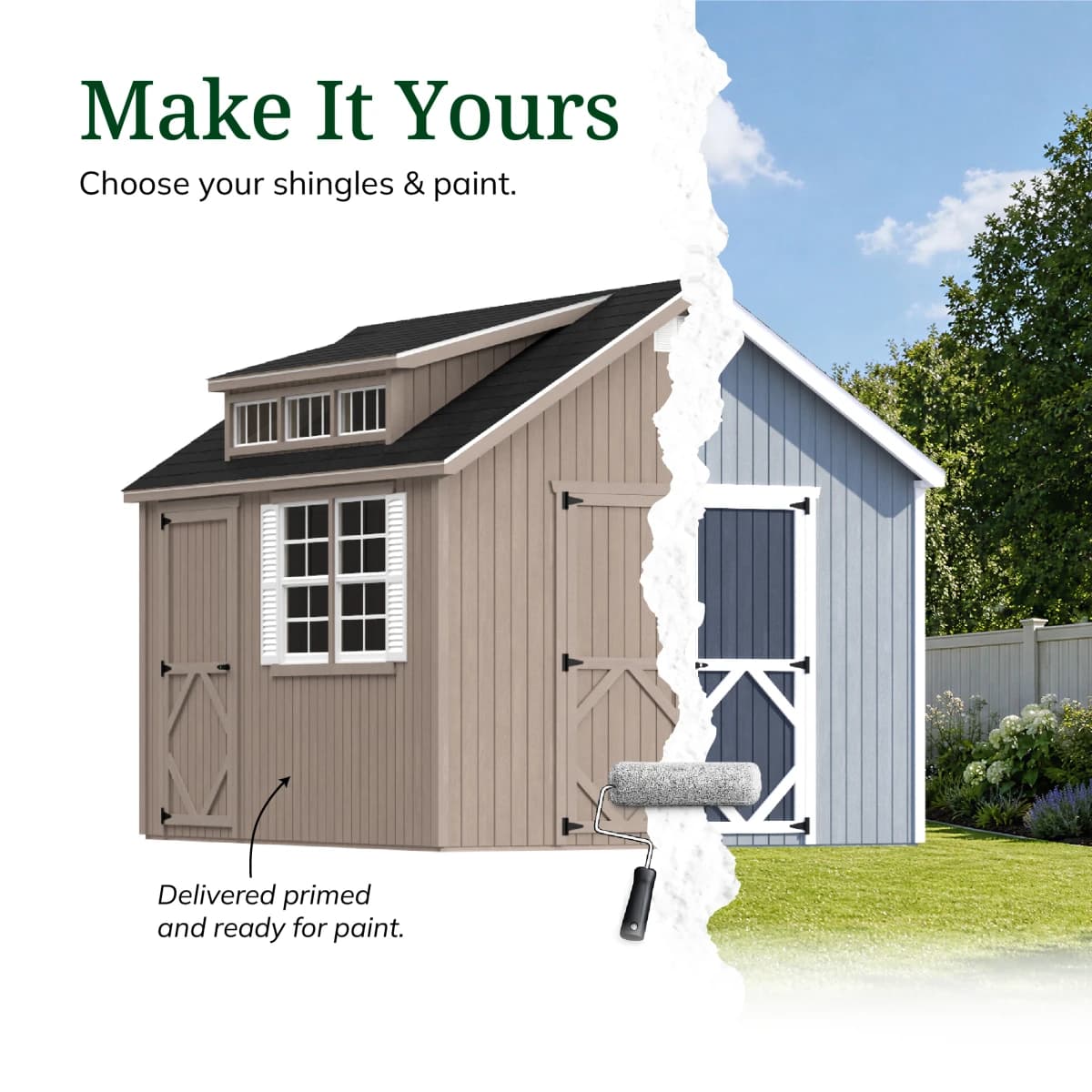 Classic Dormer Shed with Dual Entry