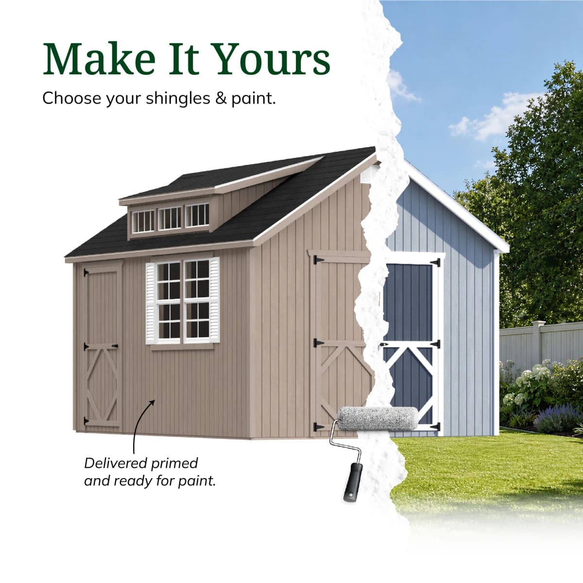 Classic Dormer Shed with Dual Entry