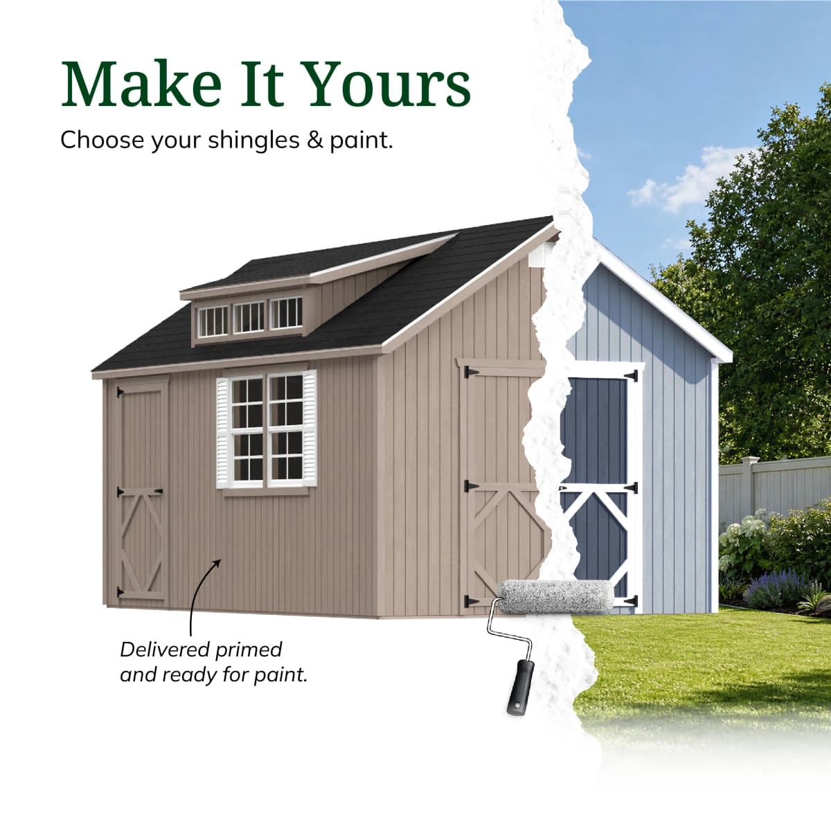 Classic Dormer Shed with Dual Entry